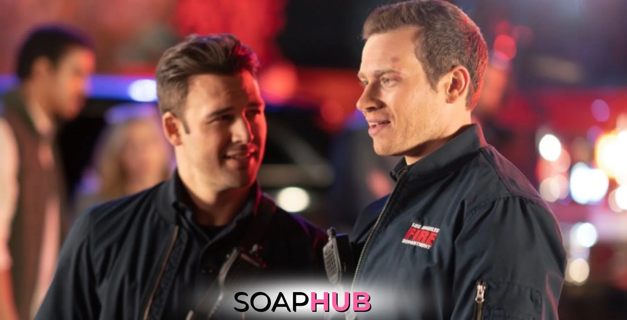 911's Buck and Eddie with the Soap Hub logo.