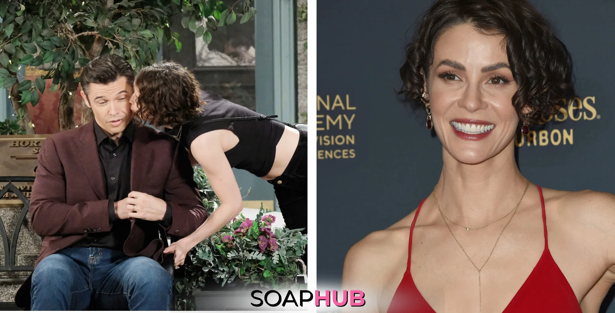 Days of Our Lives' Xander and Sarah with the Soap Hub logo across the bottom.