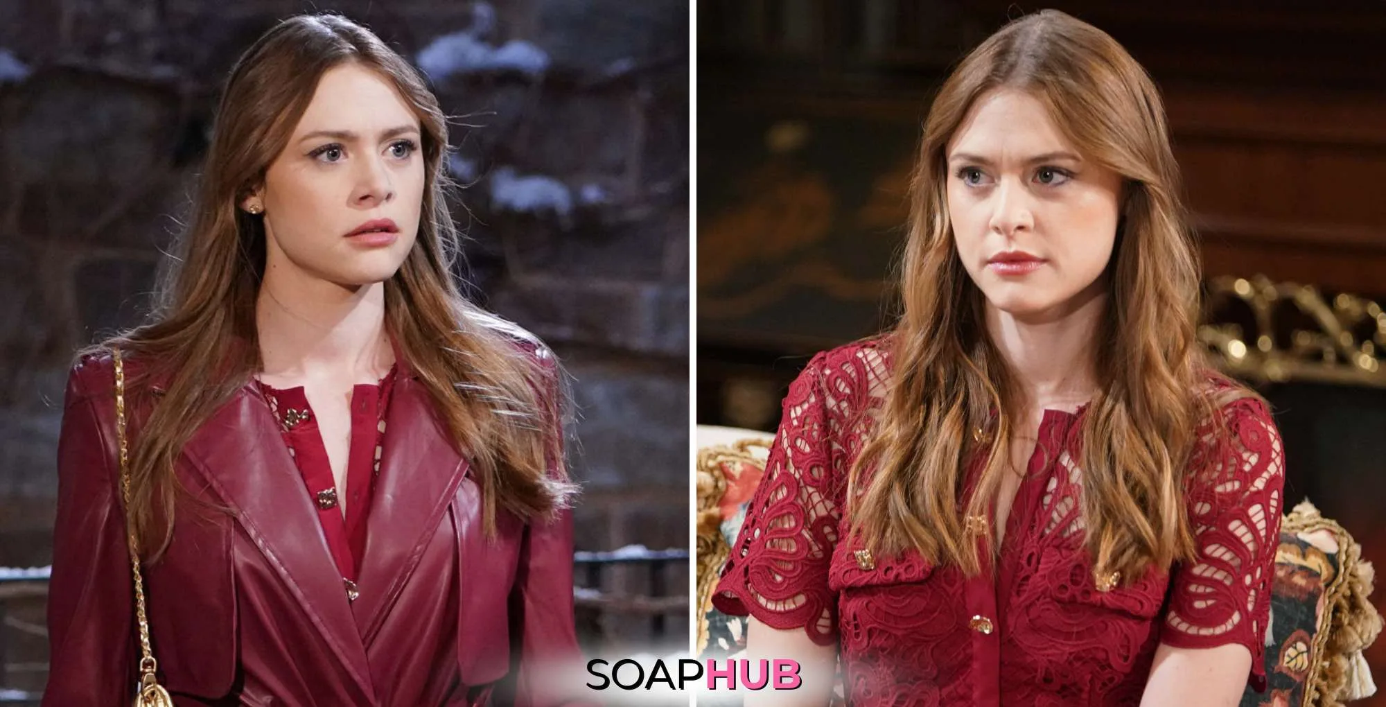 A Young and the Restless Shocker! Claire with the SoapHub logo.
