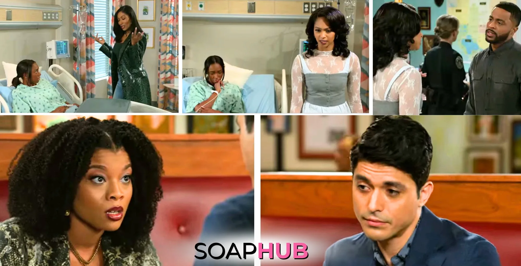 Collage for the Tuesday, May 20 episode of Beyond the Gates, with the Soap Hub logo.