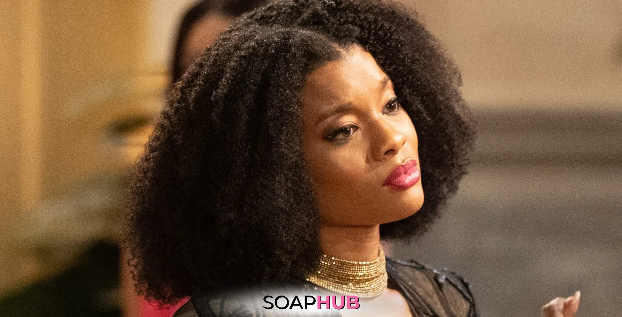 Beyond The Gates May 12 spoilers Eva with the Soap Hub logo.