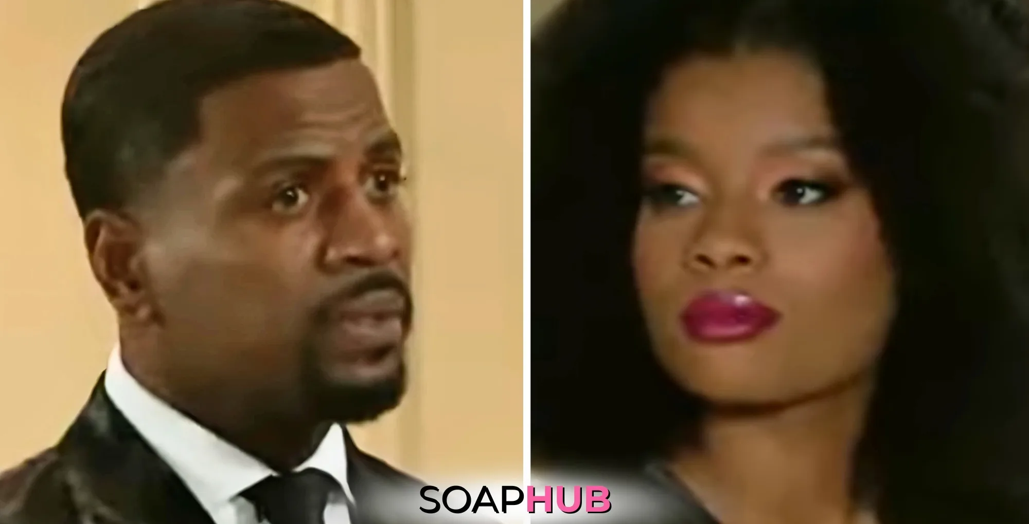 Beyond The Gates What To Watch Storylines Weekly Update May 5–9: Ted and Eva with the Soap Hub logo.