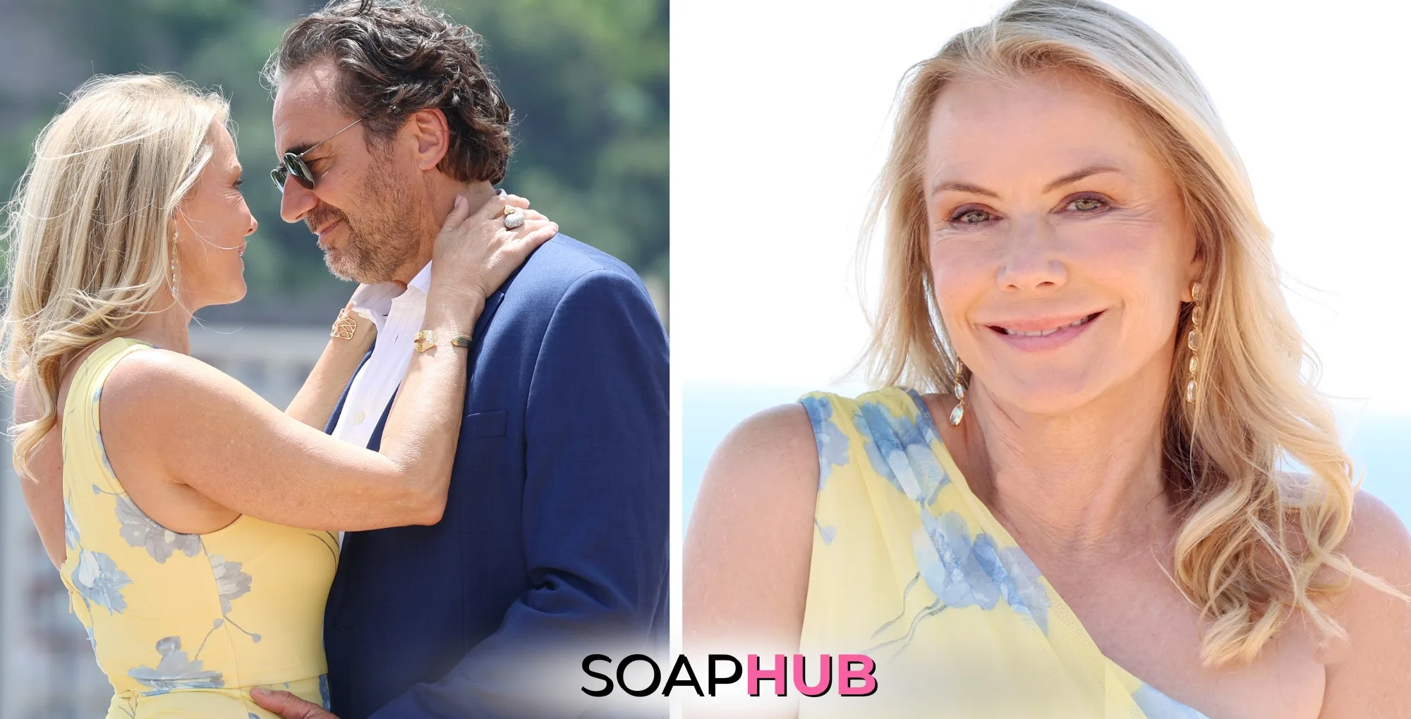 The Bold and the Beautiful's Brooke and Ridge with the Soap Hub logo across the bottom.