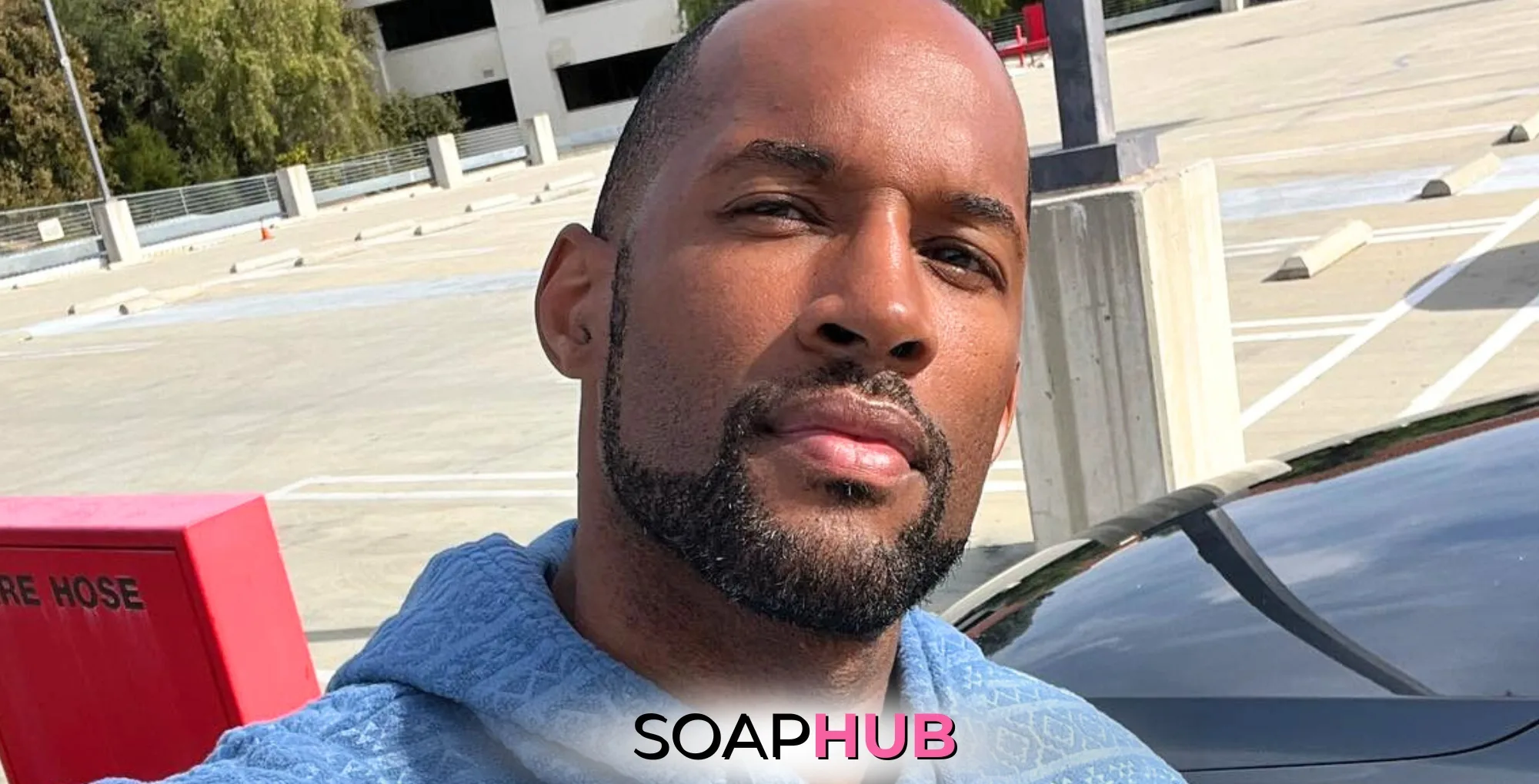 The Bold and the Beautiful's Lawrence Saint-Victor with the Soap Hub logo across the bottom.