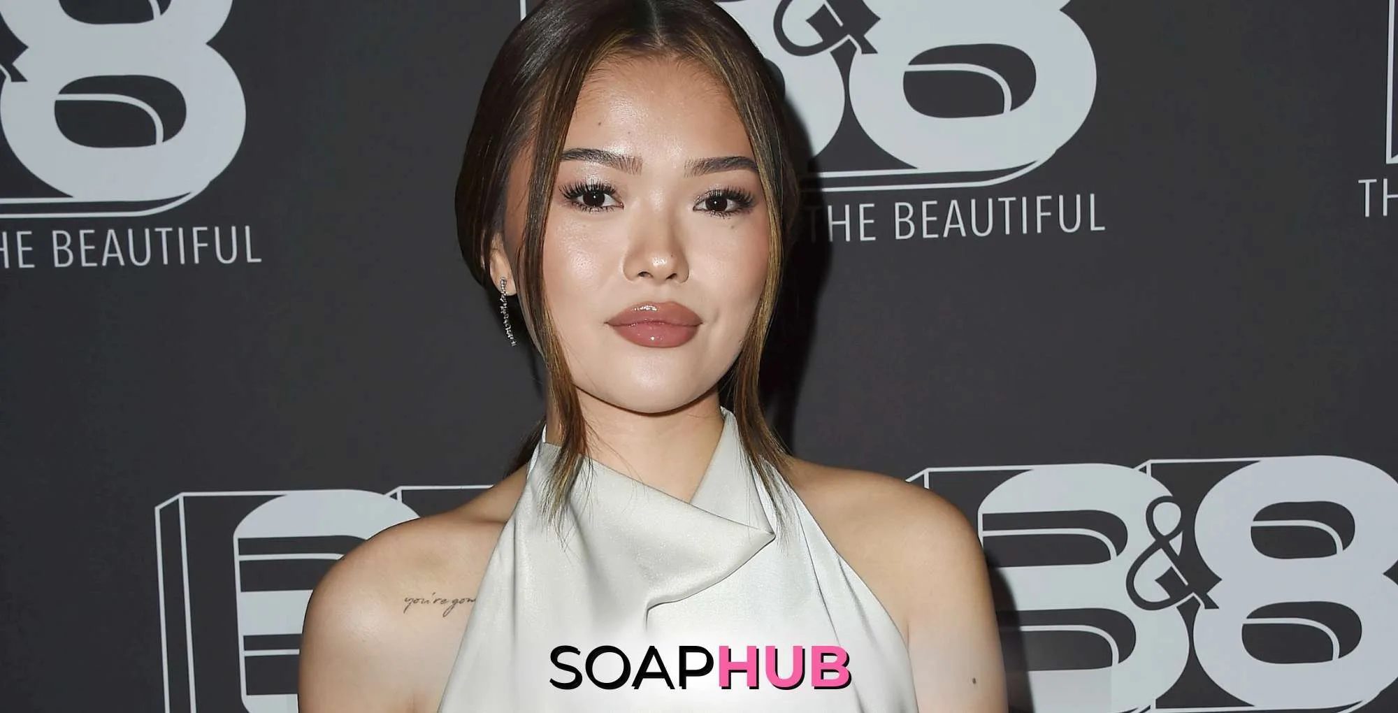 Bold and the Beautiful Lisa Yamada with the Soap Hub logo.