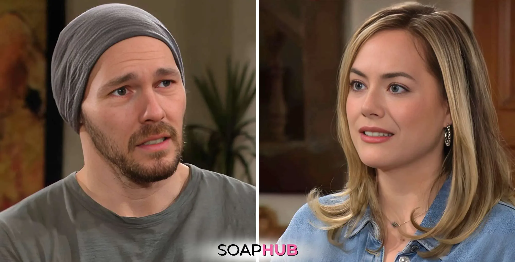Bold and the Beautiful Recap May 6: Liam and Hope with the SoapHub logo.