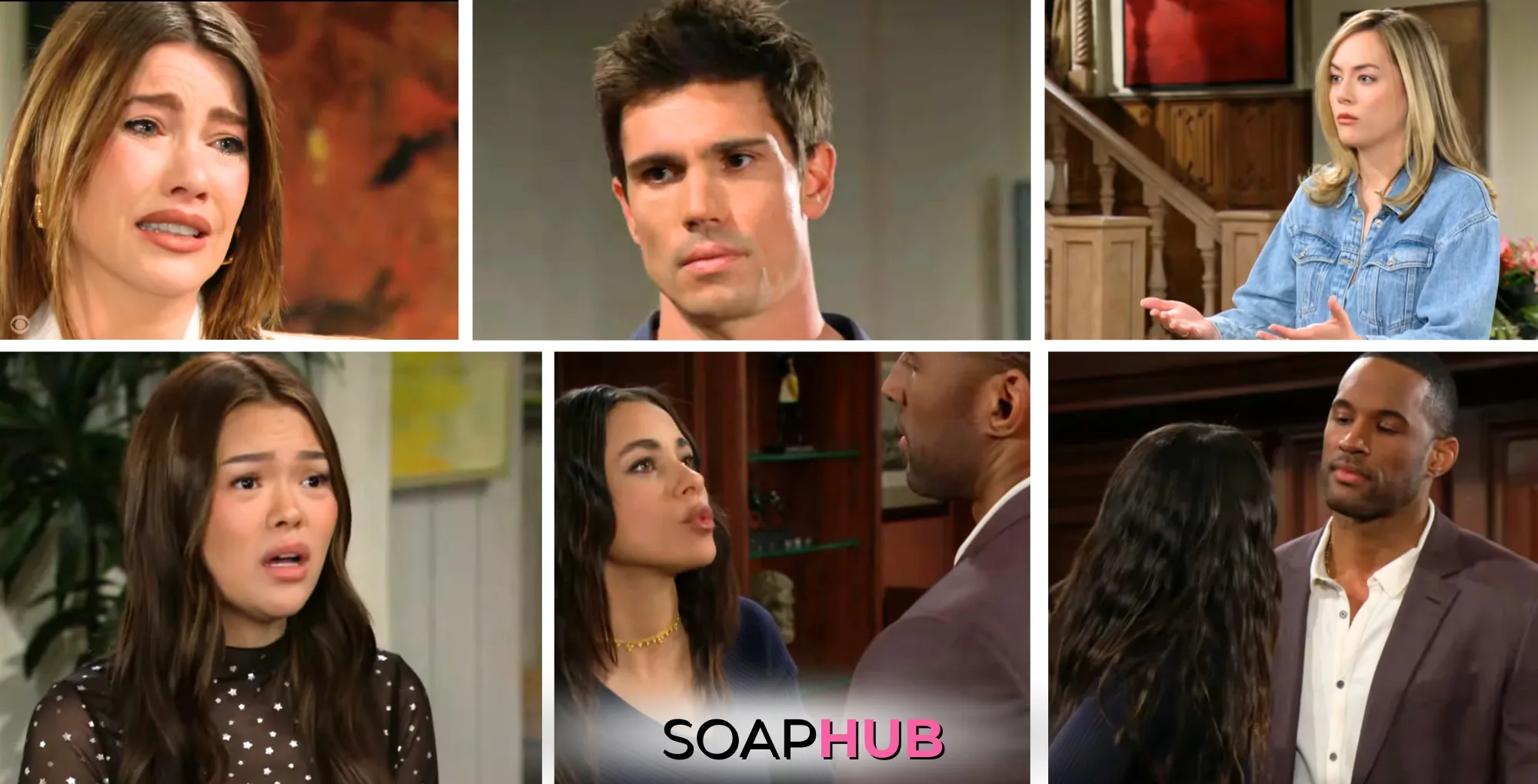 Bold and the Beautiful spoilers weekly video with the Soap Hub logo.
