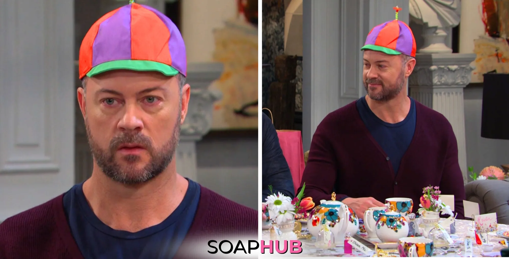 EJ on Days of our Lives with the Soap Hub logo across the bottom.