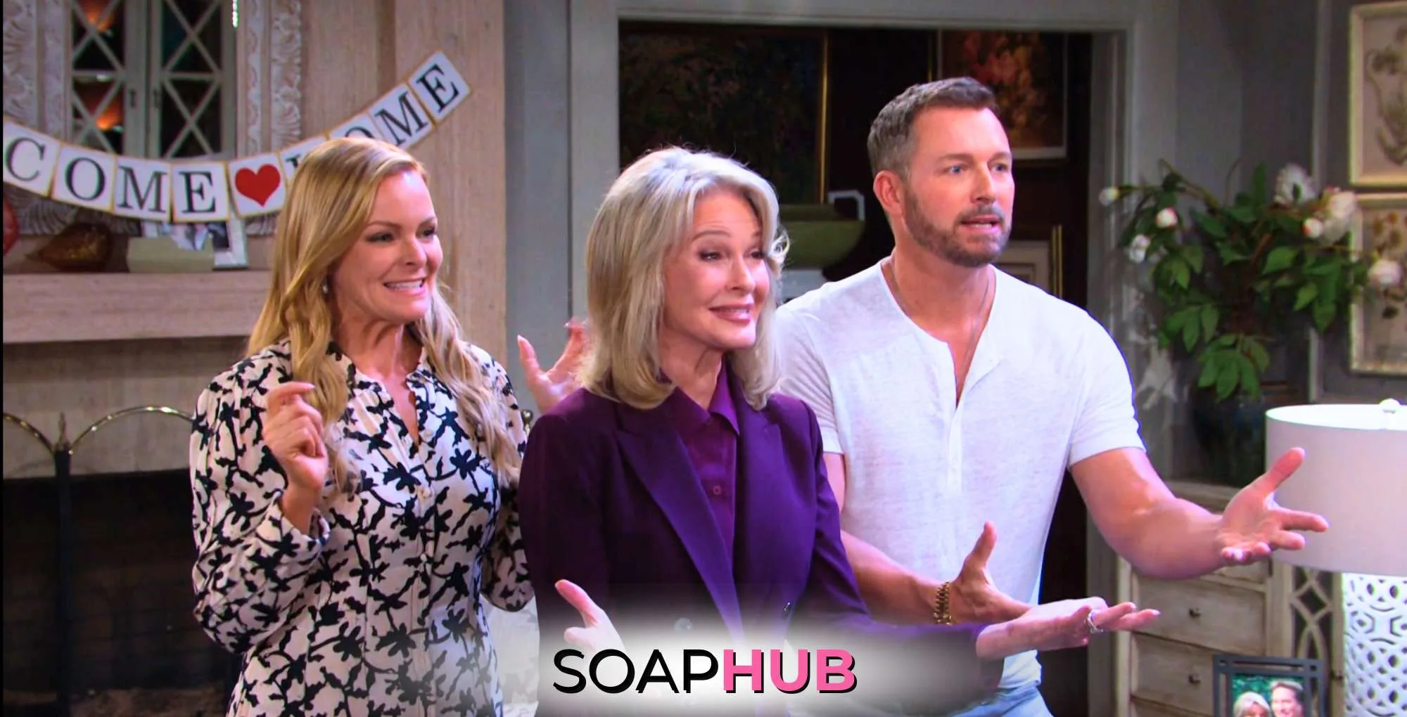 Days of our Lives Belle, Marlena, and Brady with the Soap Hub logo.