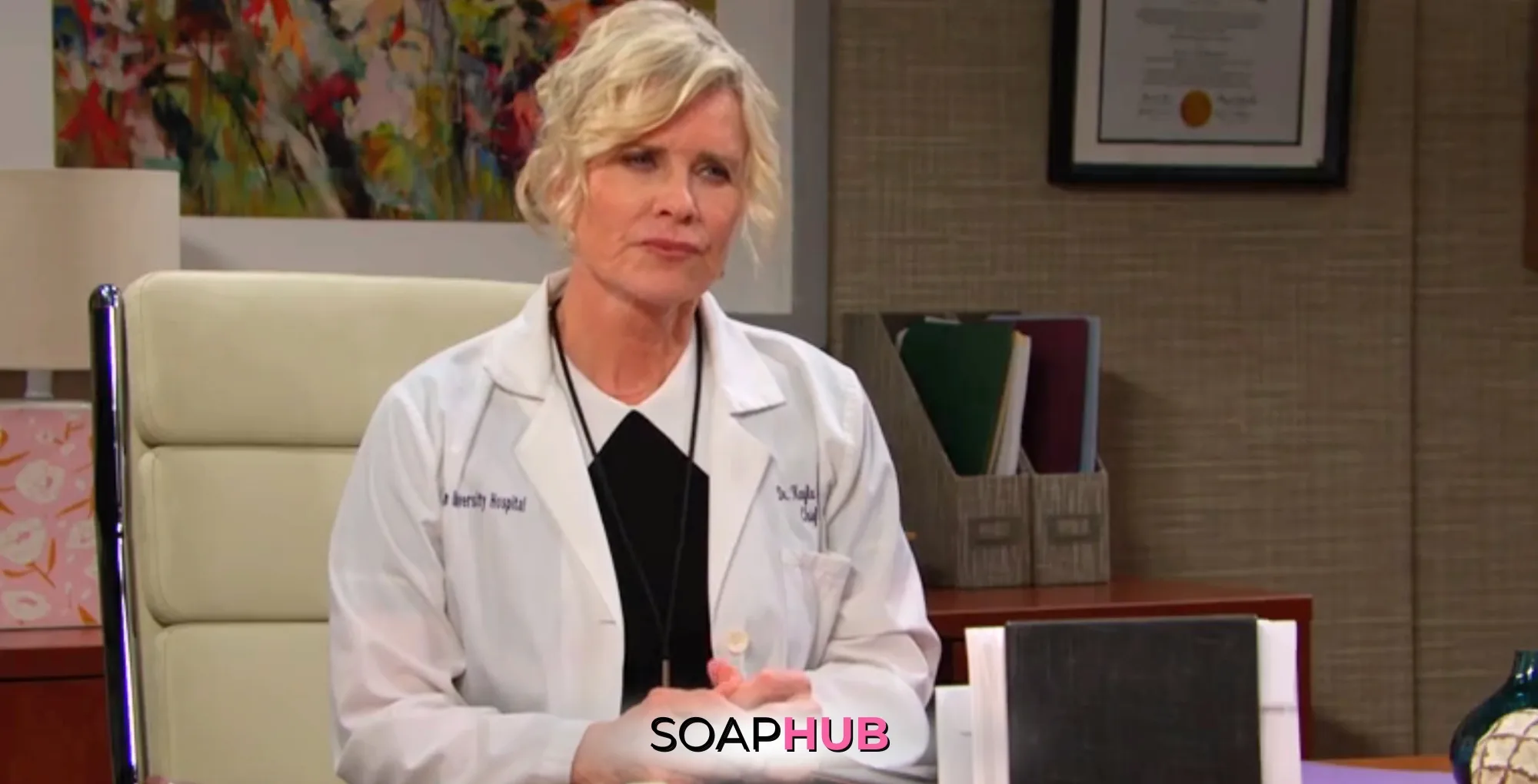 Days of Our Lives Spoilers May 13 Kayla with the Soap Hub logo.