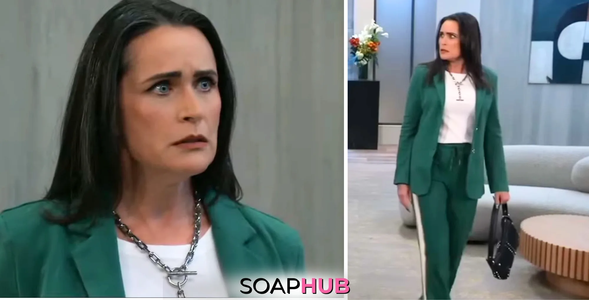 Lois on General Hospital with the Soap Hub logo across the bottom.