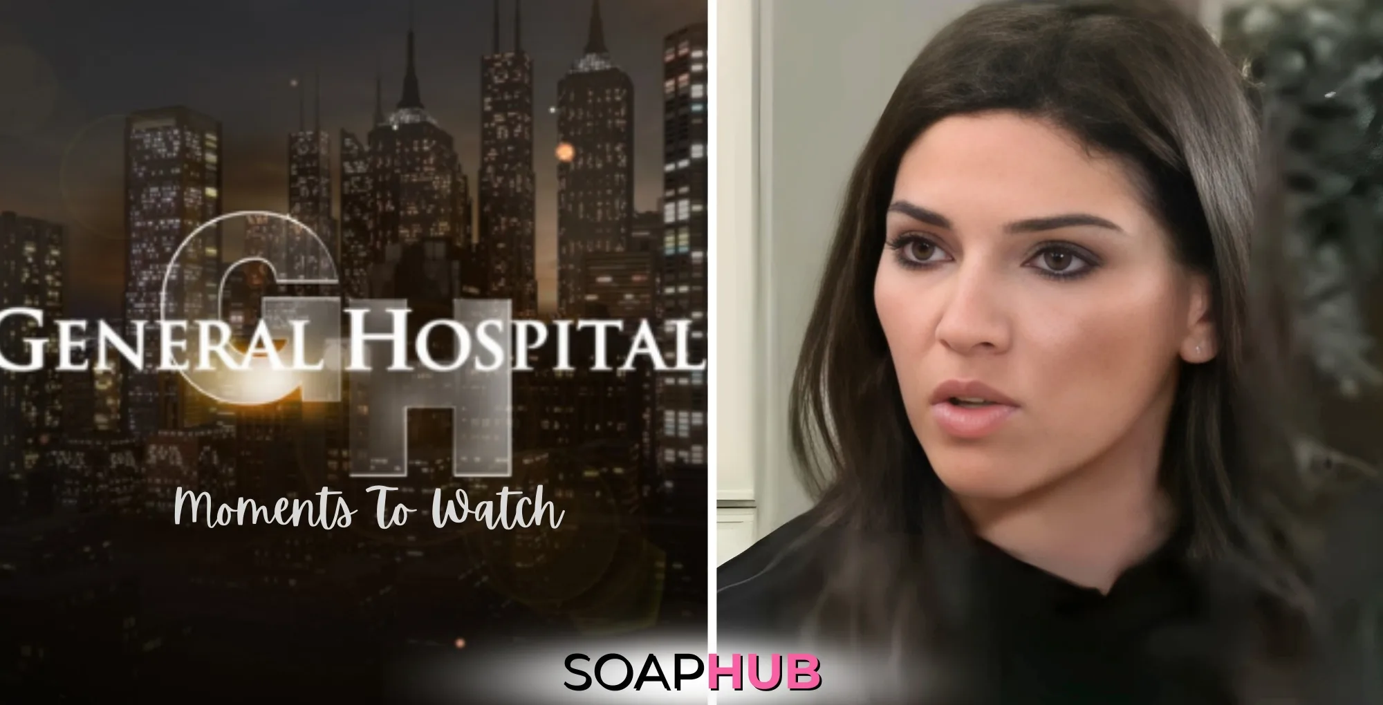 Brook Lynn on General Hospital with the Soap Hub logo across the bottom.
