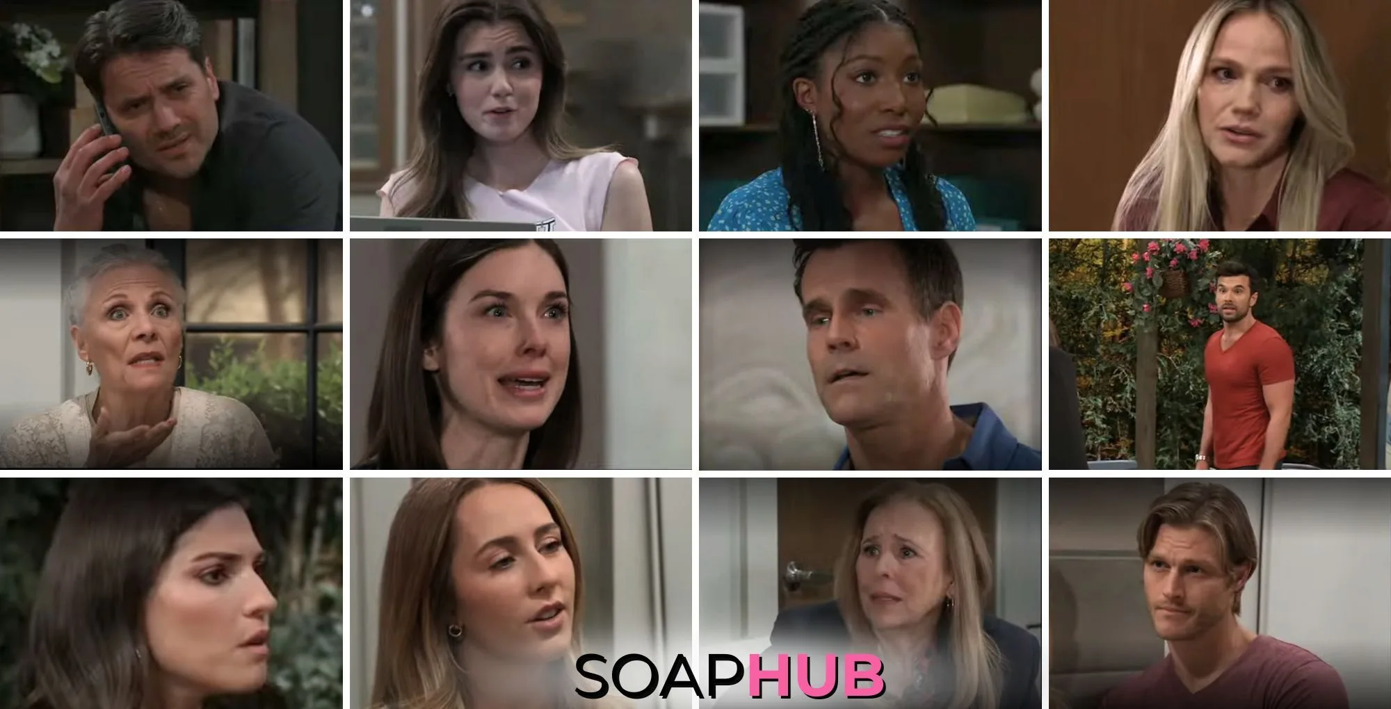 The cast of General Hospital with the Soap Hub logo across the bottom.