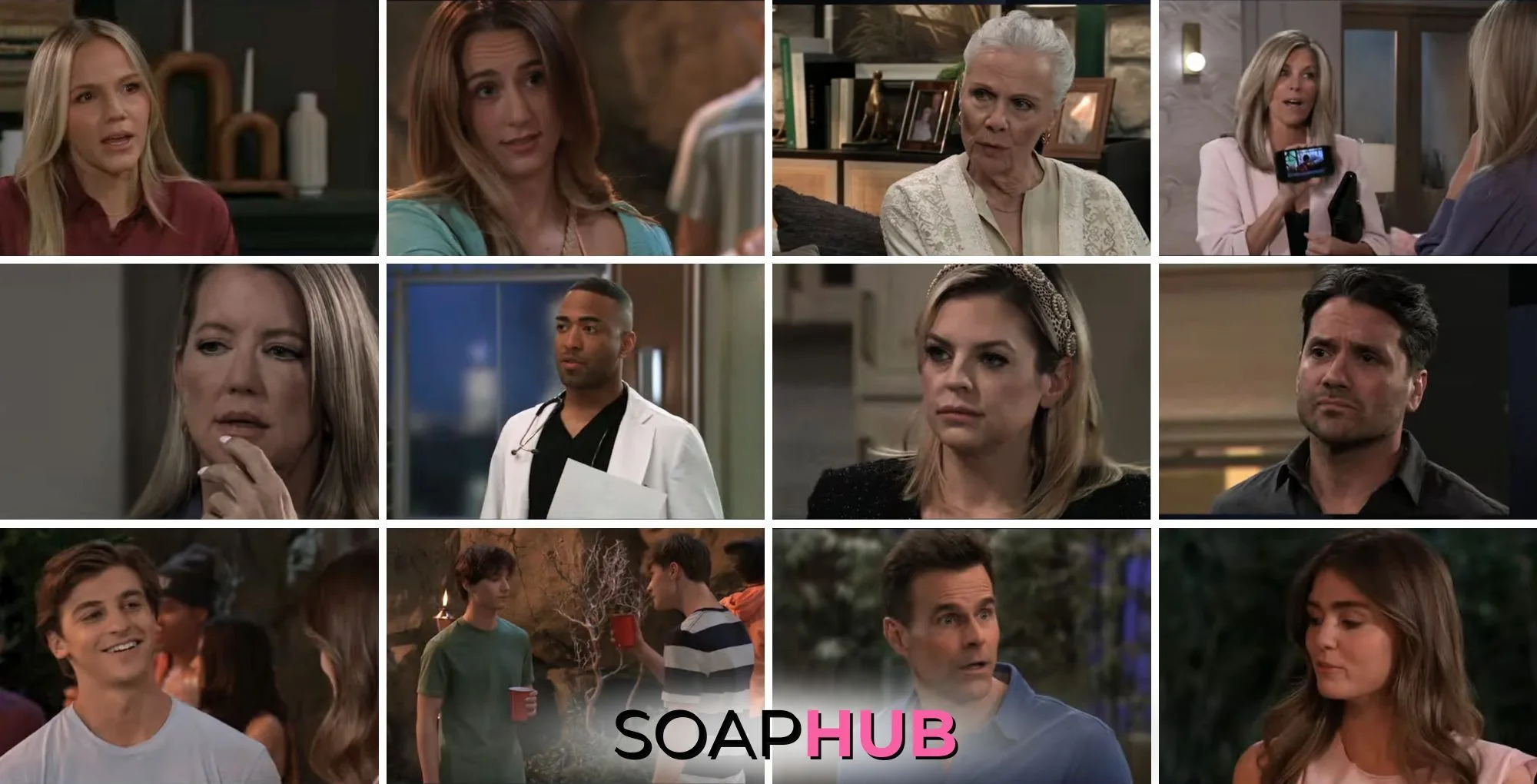 The cast of General Hospital with the Soap Hub logo across the bottom.