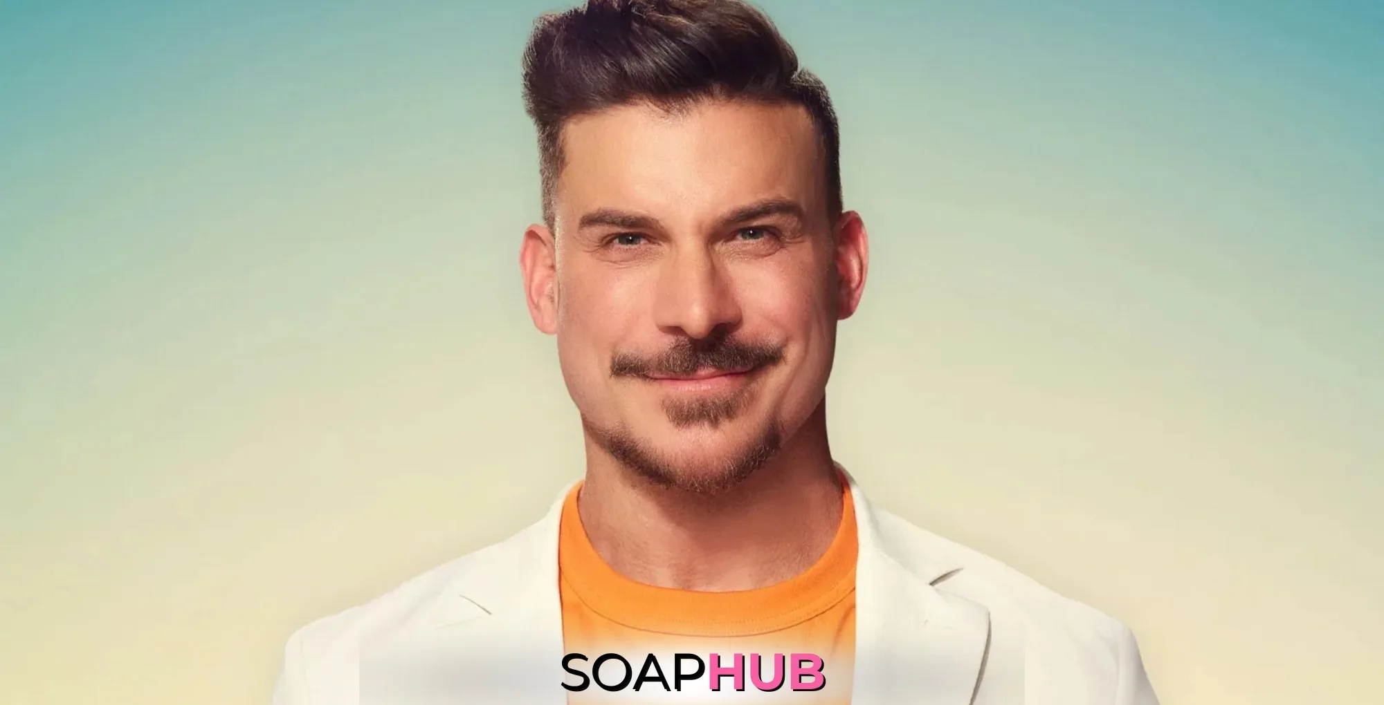 The Valley's Jax Taylor with the Soap Hub logo.