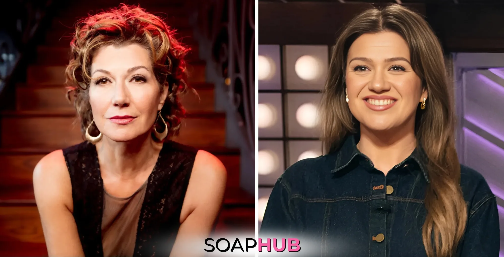 Amy Grant and Kelly Clarkson with the Soap Hub logo.