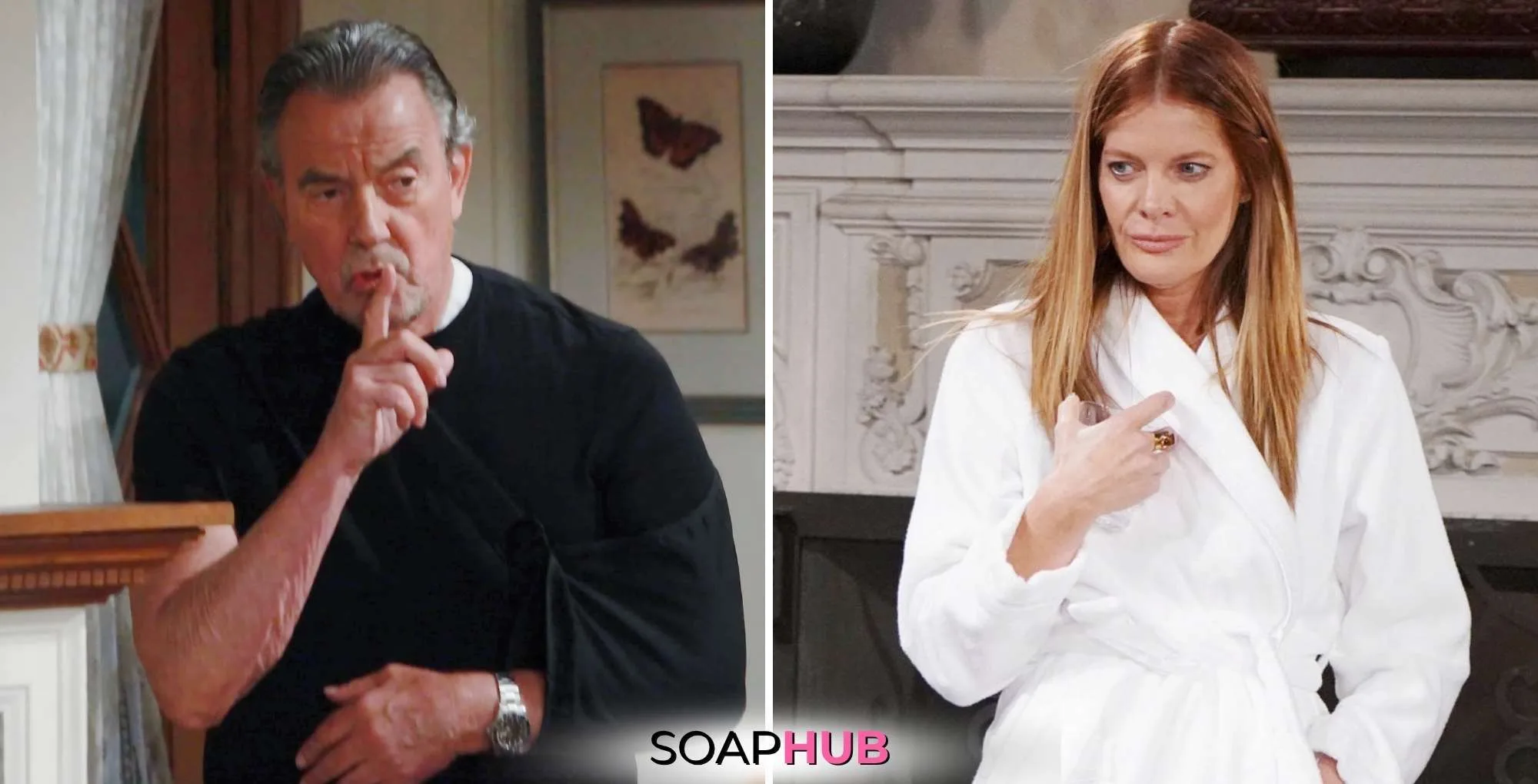 Phyllis & Victor on The Young and the Restless with the SoapHub logo.