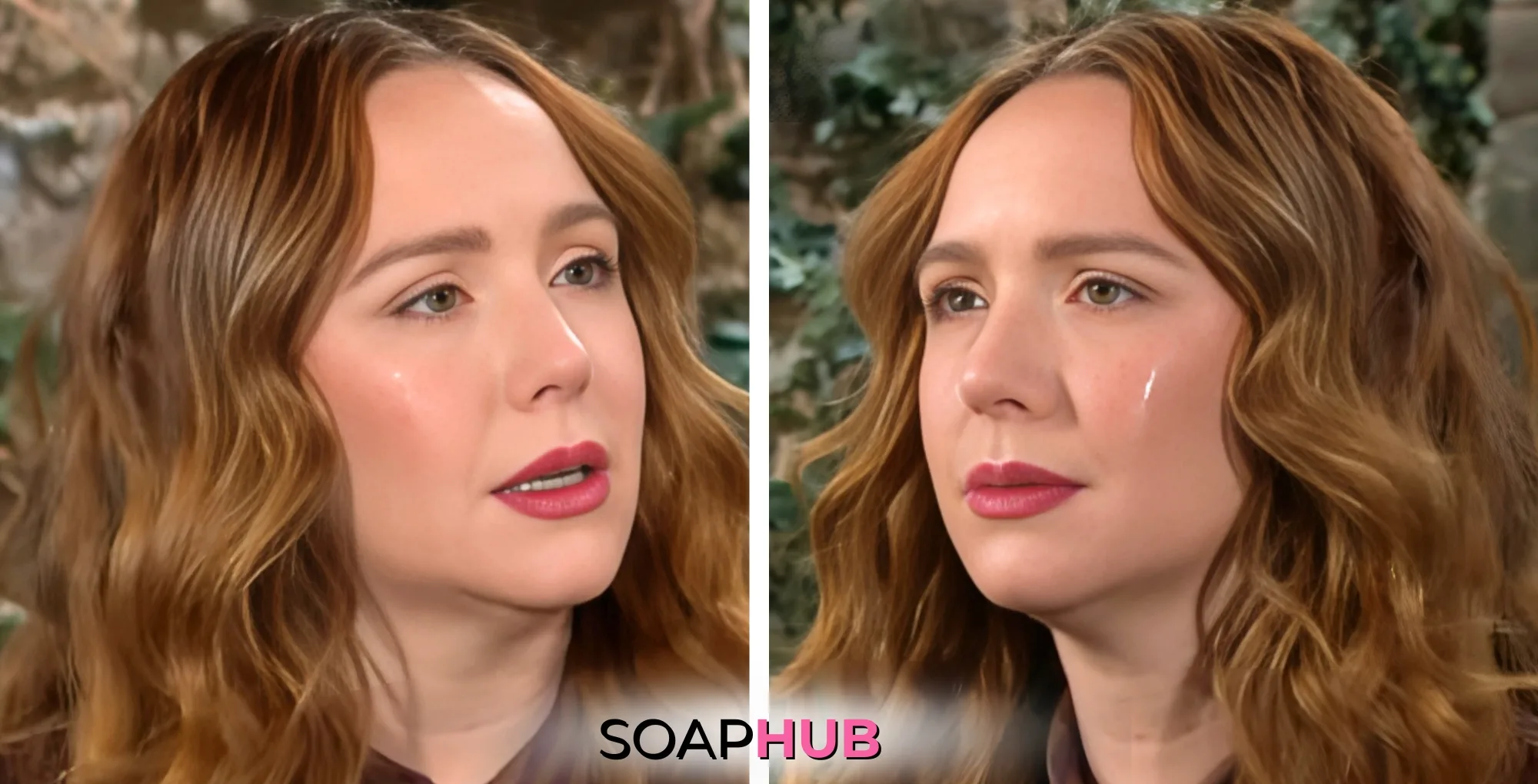 The Young and the Restless character Mariah; with the Soap Hub logo.