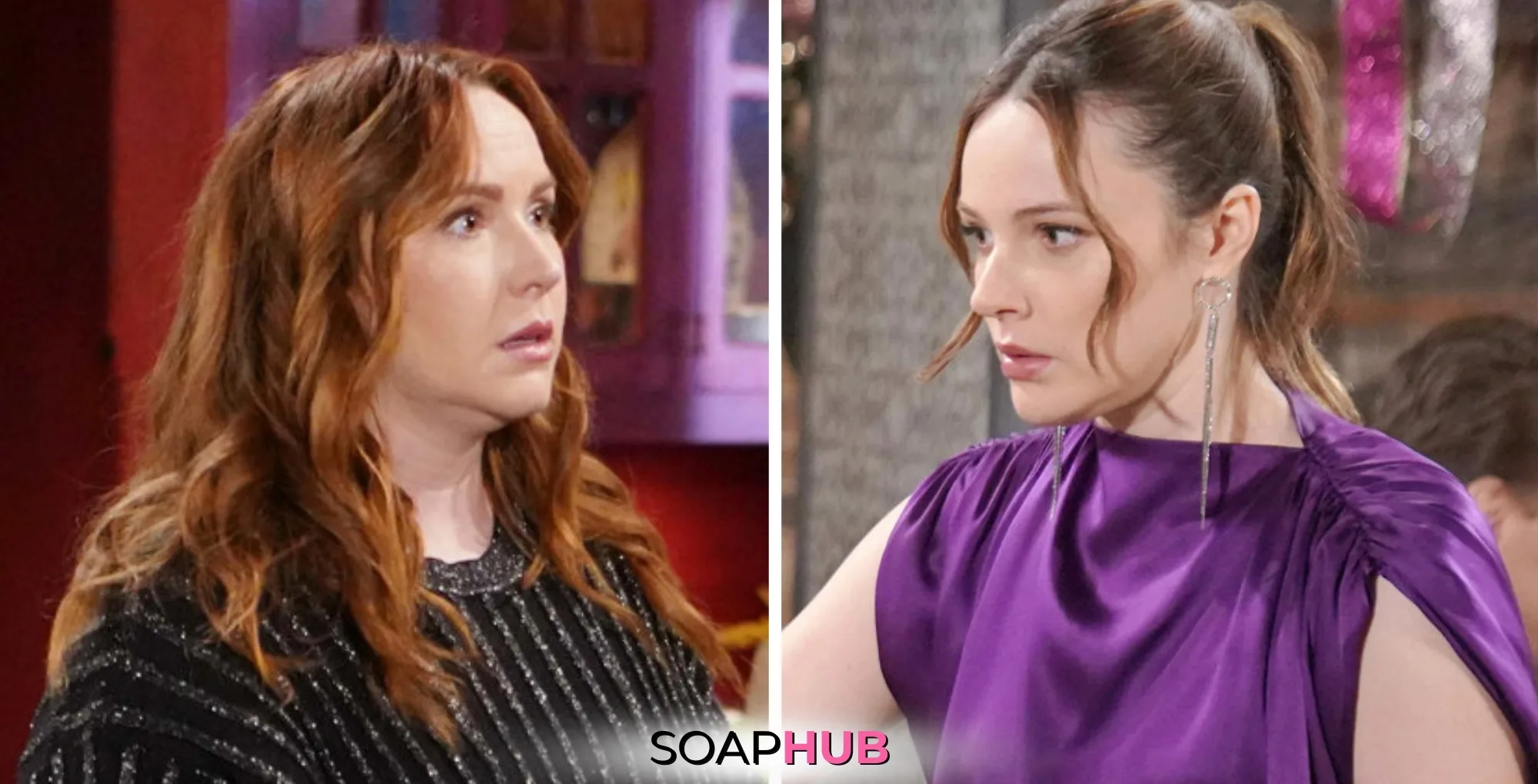 Young and the Restless Spoilers May 6 Mariah and Tessa with the Soap Hub logo.