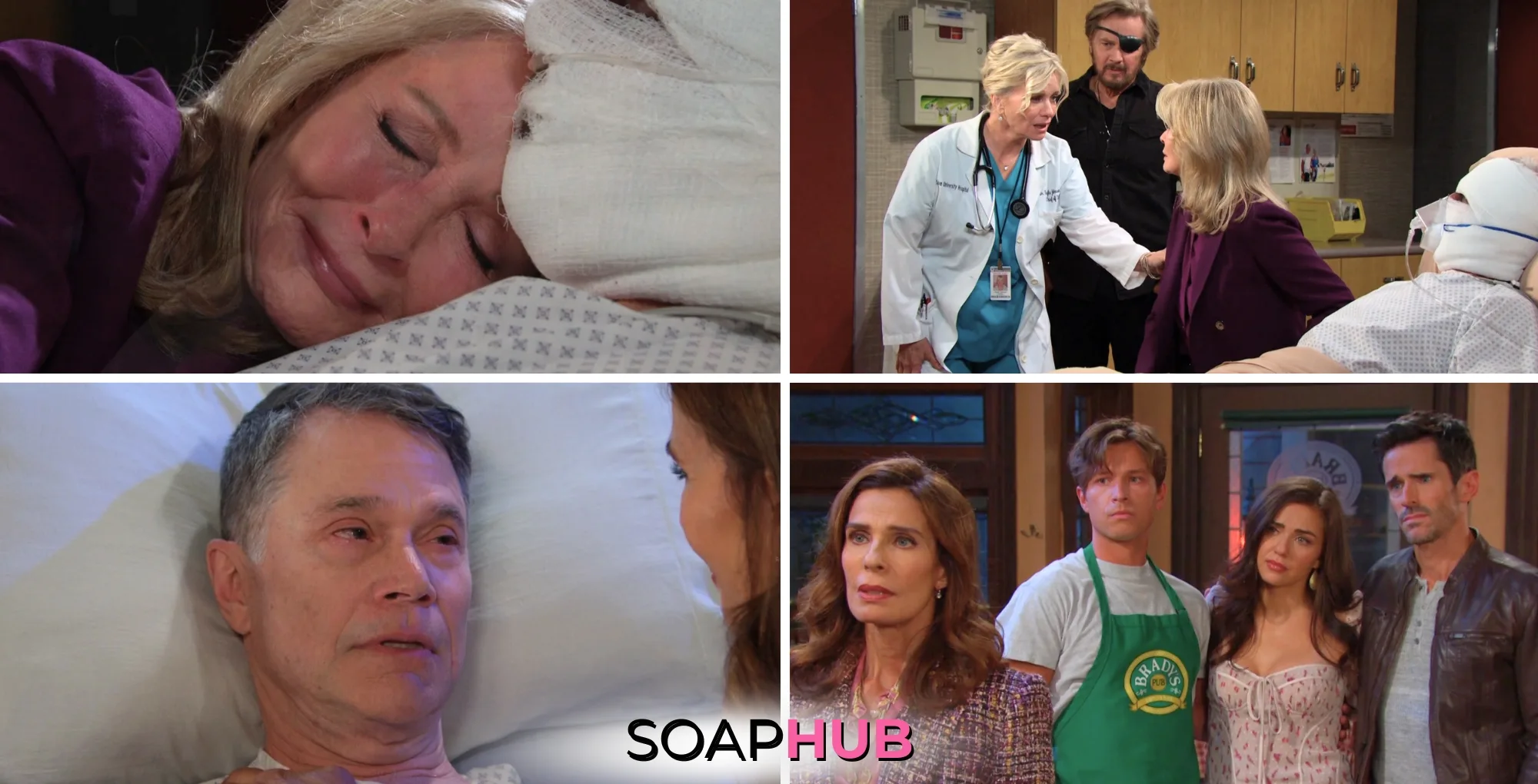 Collage of the heartbreaking June 2 episode of Days of Our Lives, with the Soap Hub logo.