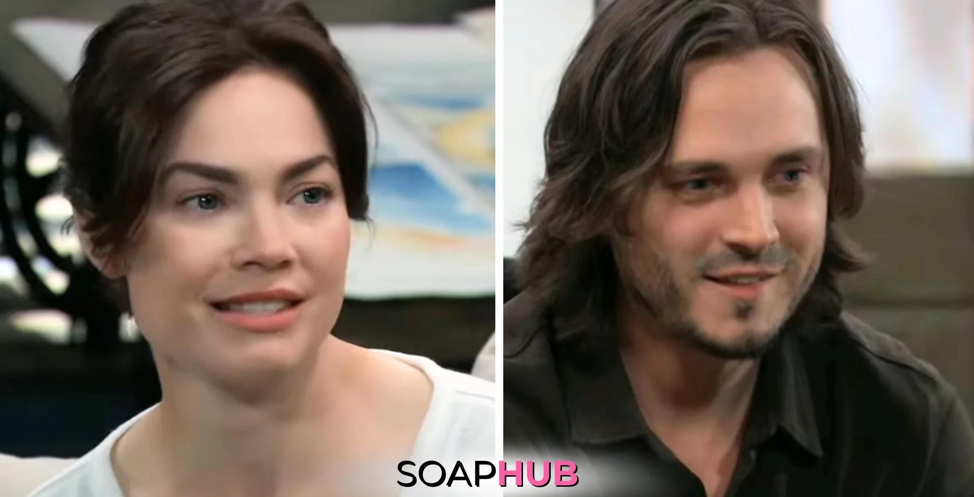 Elizabeth and Lucky on the June 2, 2025 episode of General Hospital with the Soap Hub logo across the bottom.