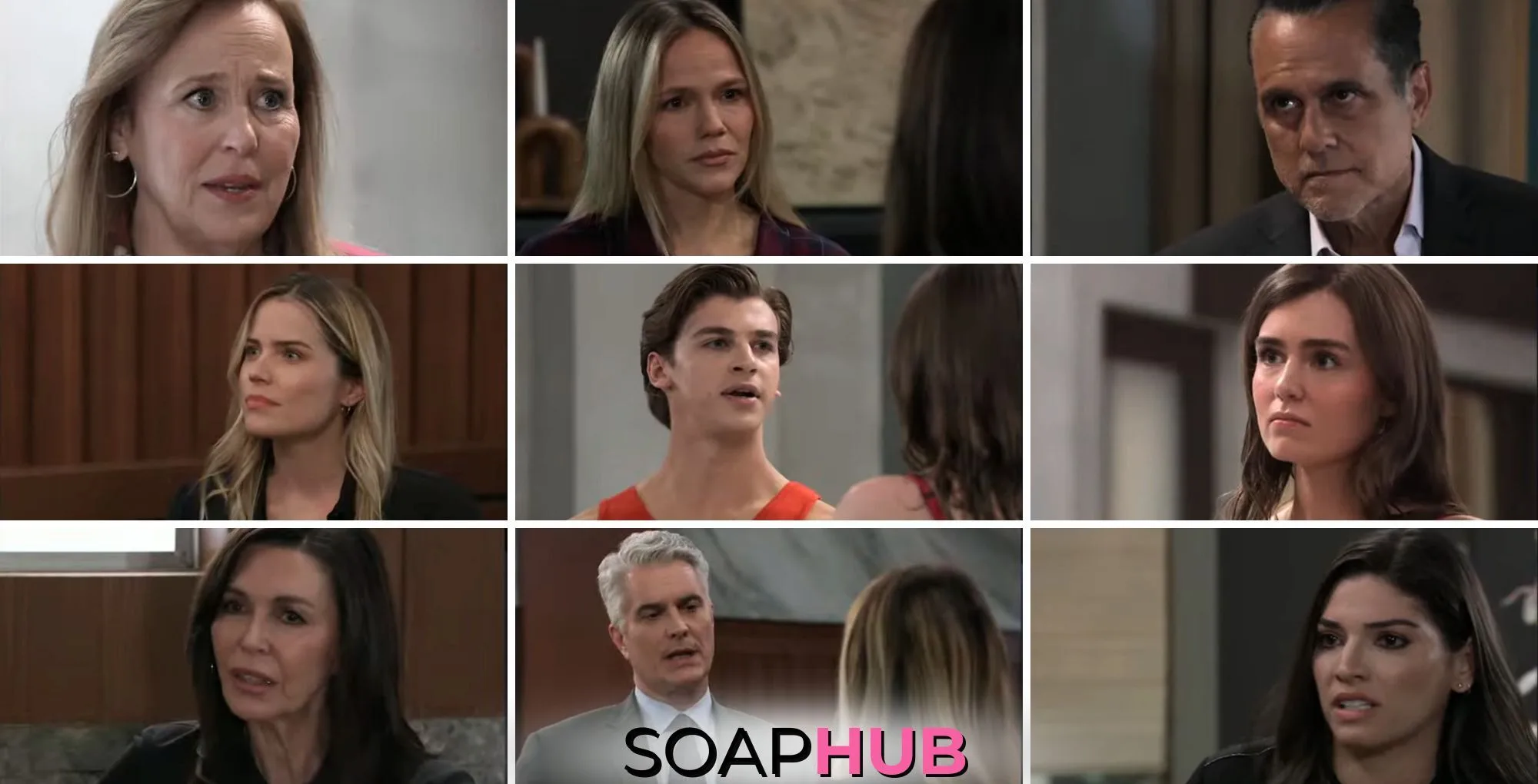 The cast of General Hospital with the Soap Hub logo across the bottom.