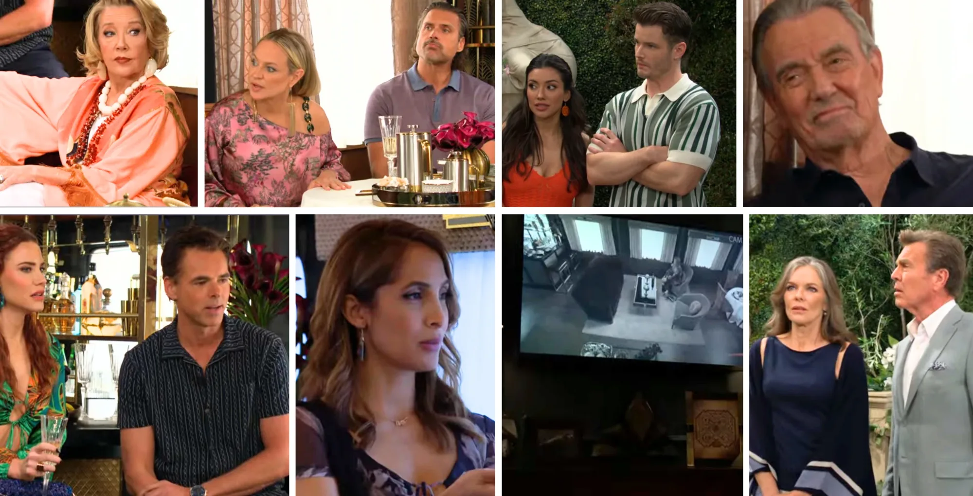 The Young and the Restless characters Lily, Audra, Kyle, Diane, Jack, Victor, Sally, Billy, Nikki, Sharon, and Nick; with the Soap Hub logo.