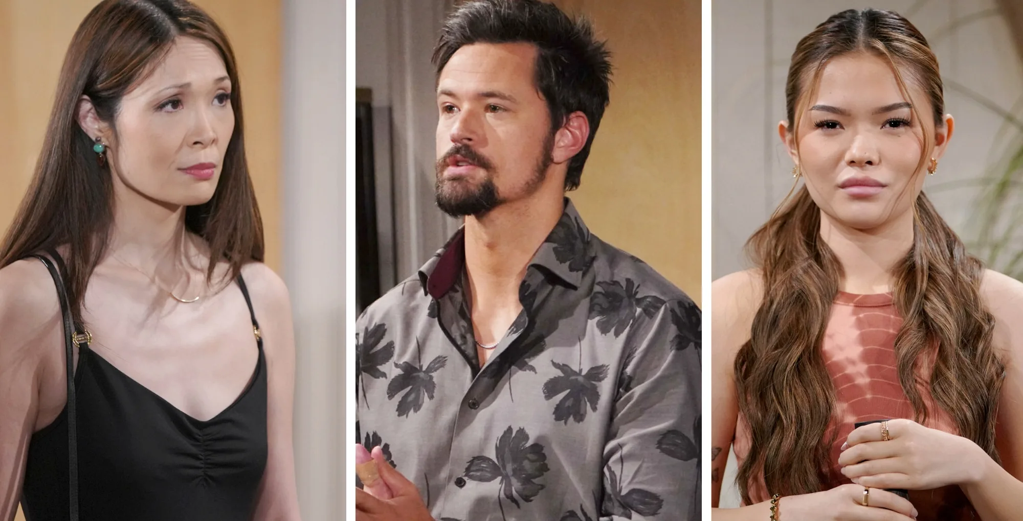 The Bold and the Beautiful characters Poppy, Thomas, and Luna.