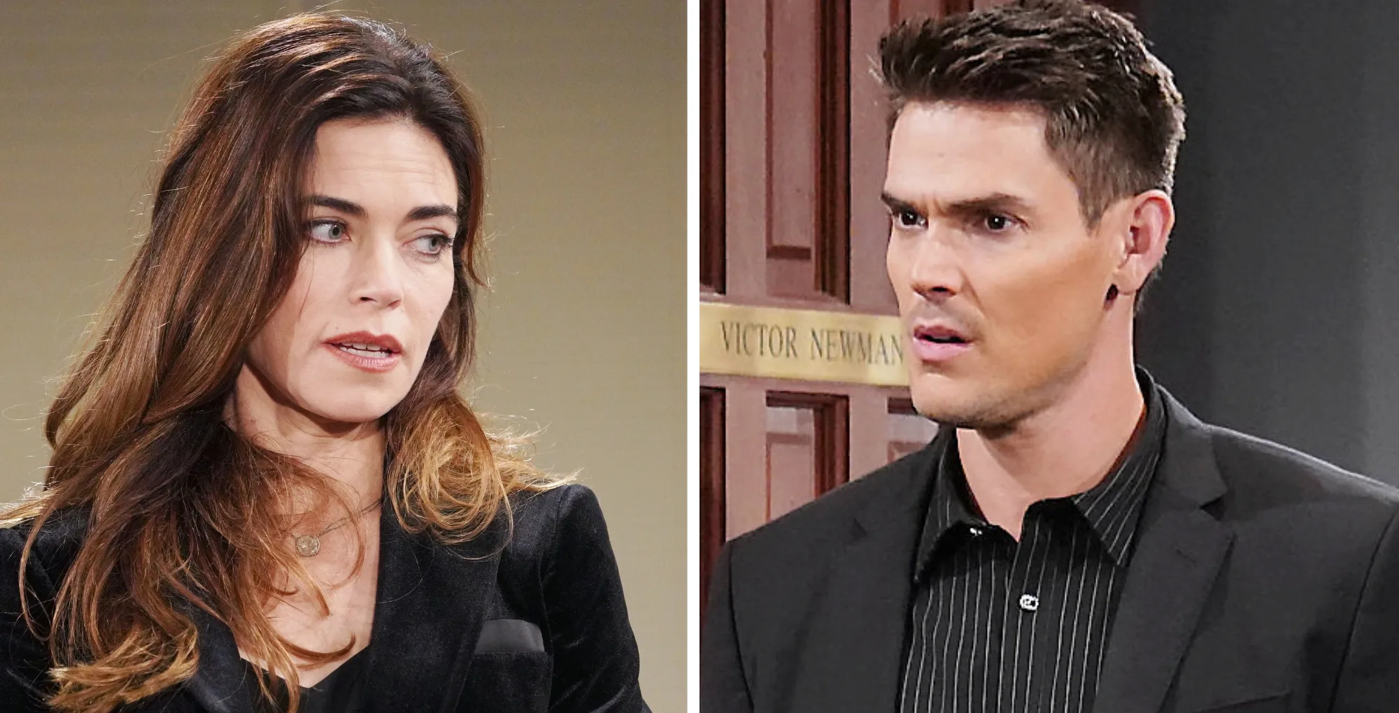 The Young and the Restless characters Victoria and Adam.