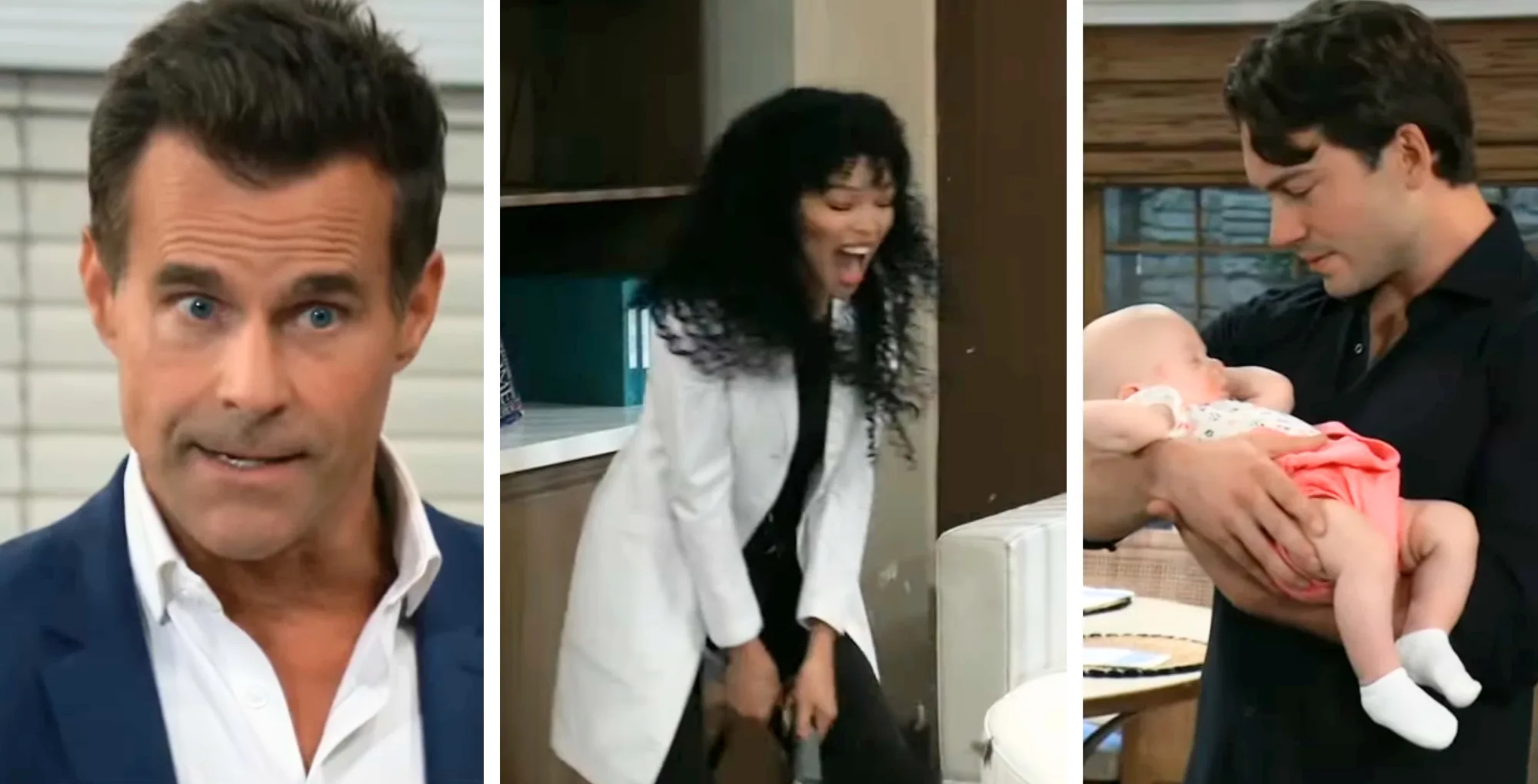 Drew, Portia, and Michael on the July 16, 2025 episode of General Hospital