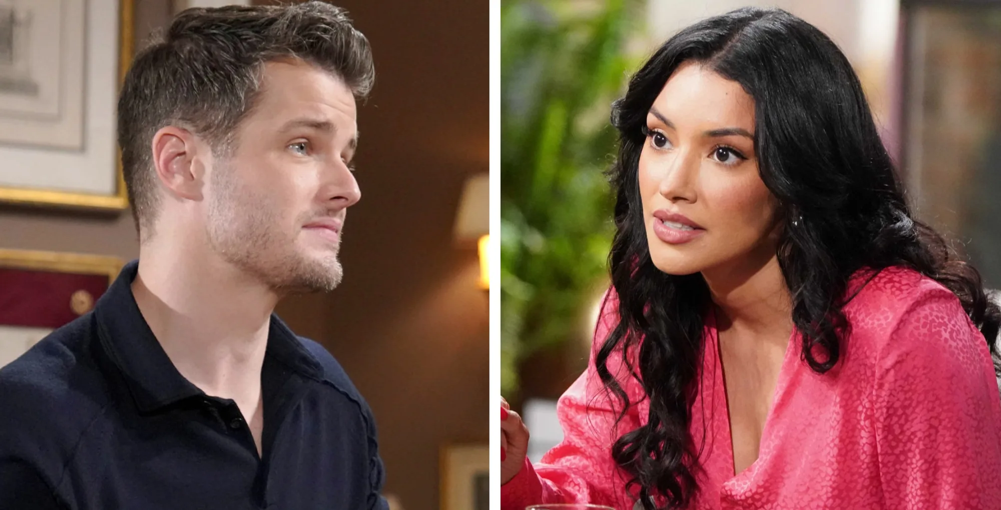 The Young and the Restless characters Kyle and Audra.