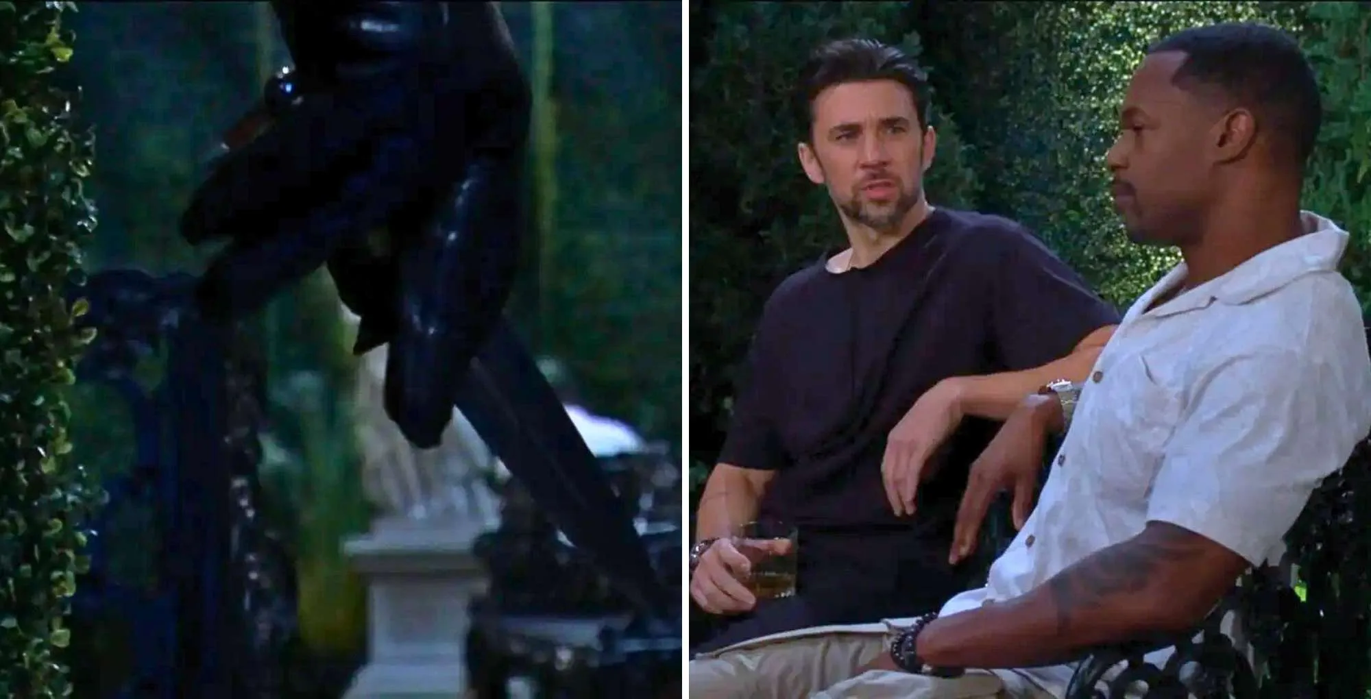 Young and the Restless recap July 14 gloved hand with knife, Cane, and Damian.