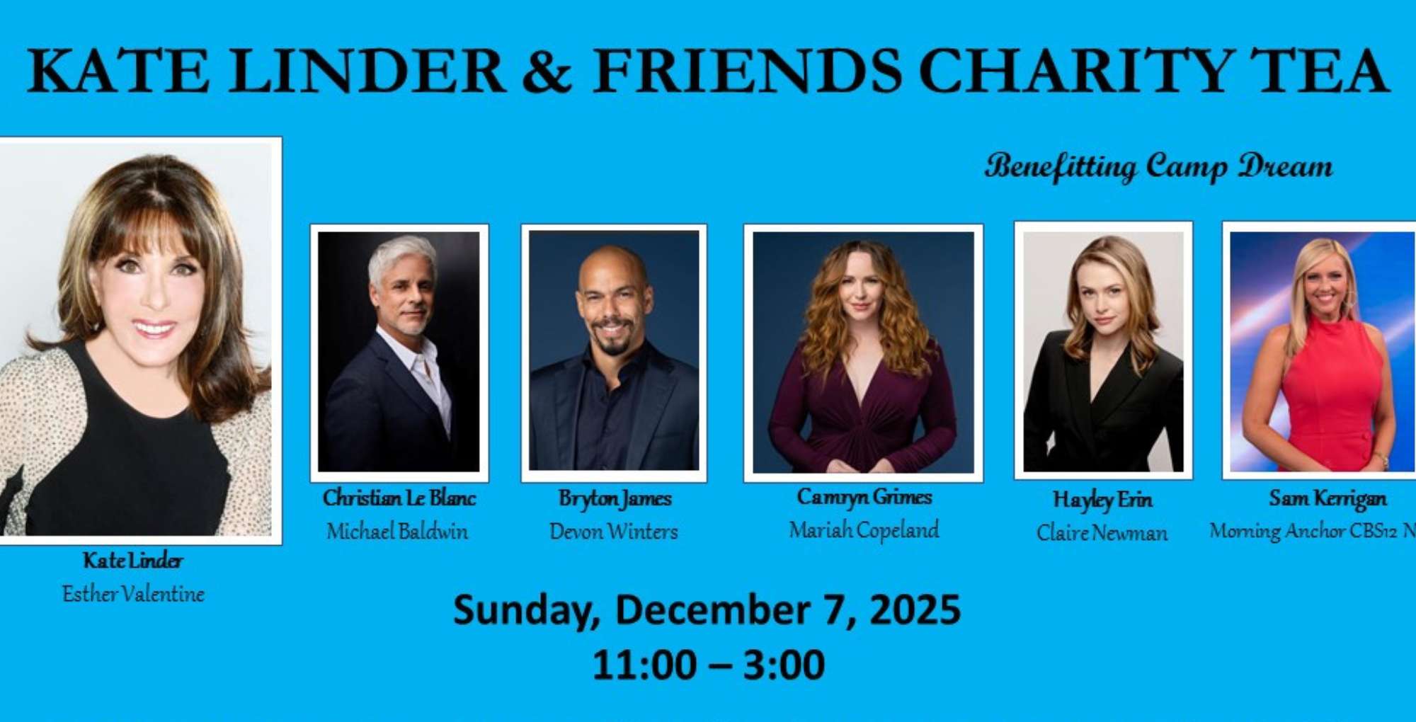 The Young and the Restless Kate Linder, Christian Le Blanc, Bryton James, Camryn Grimes, and Hayley Erin.