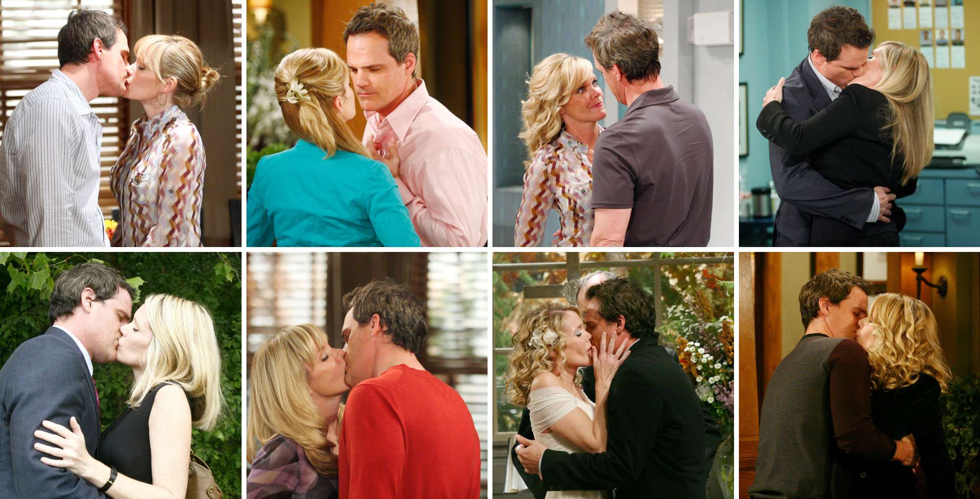 Carly and Jack kissing on As The World Turns.