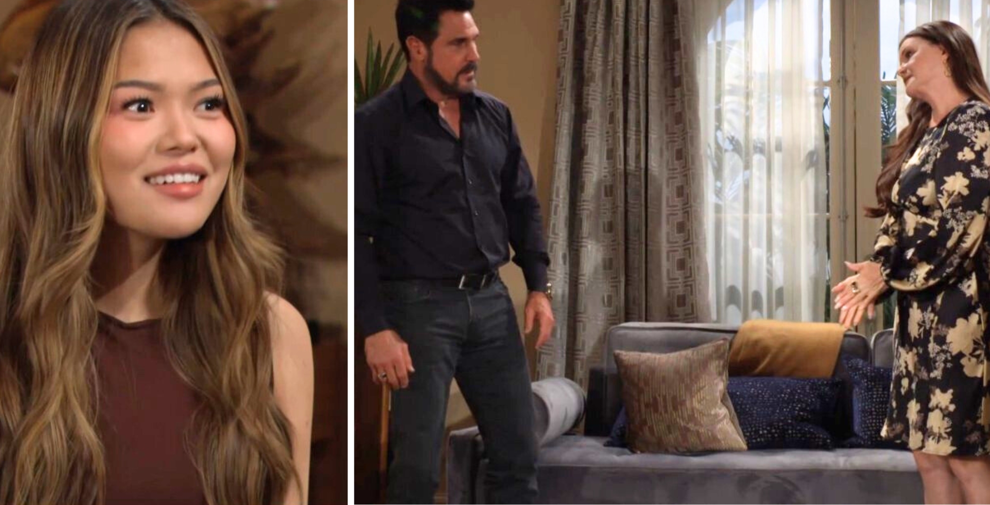 Bold and the Beautiful's Luna, Bill, and Katie.