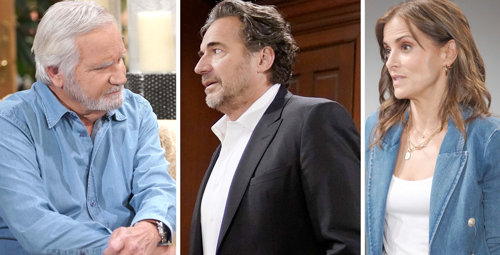 Bold and the Beautiful Spoilers Eric, Ridge, and Taylor.