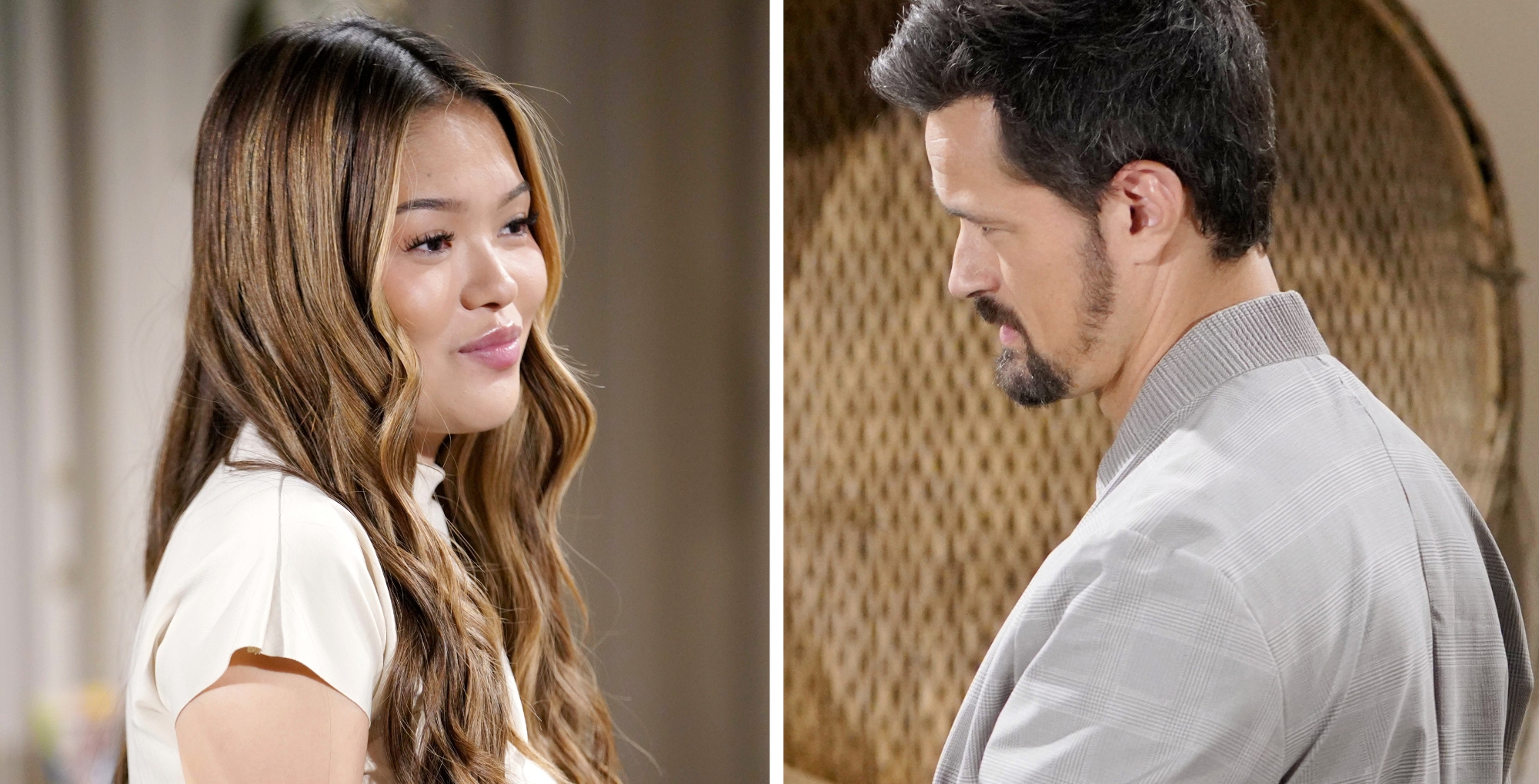 The Bold and the Beautiful characters Luna and Thomas.