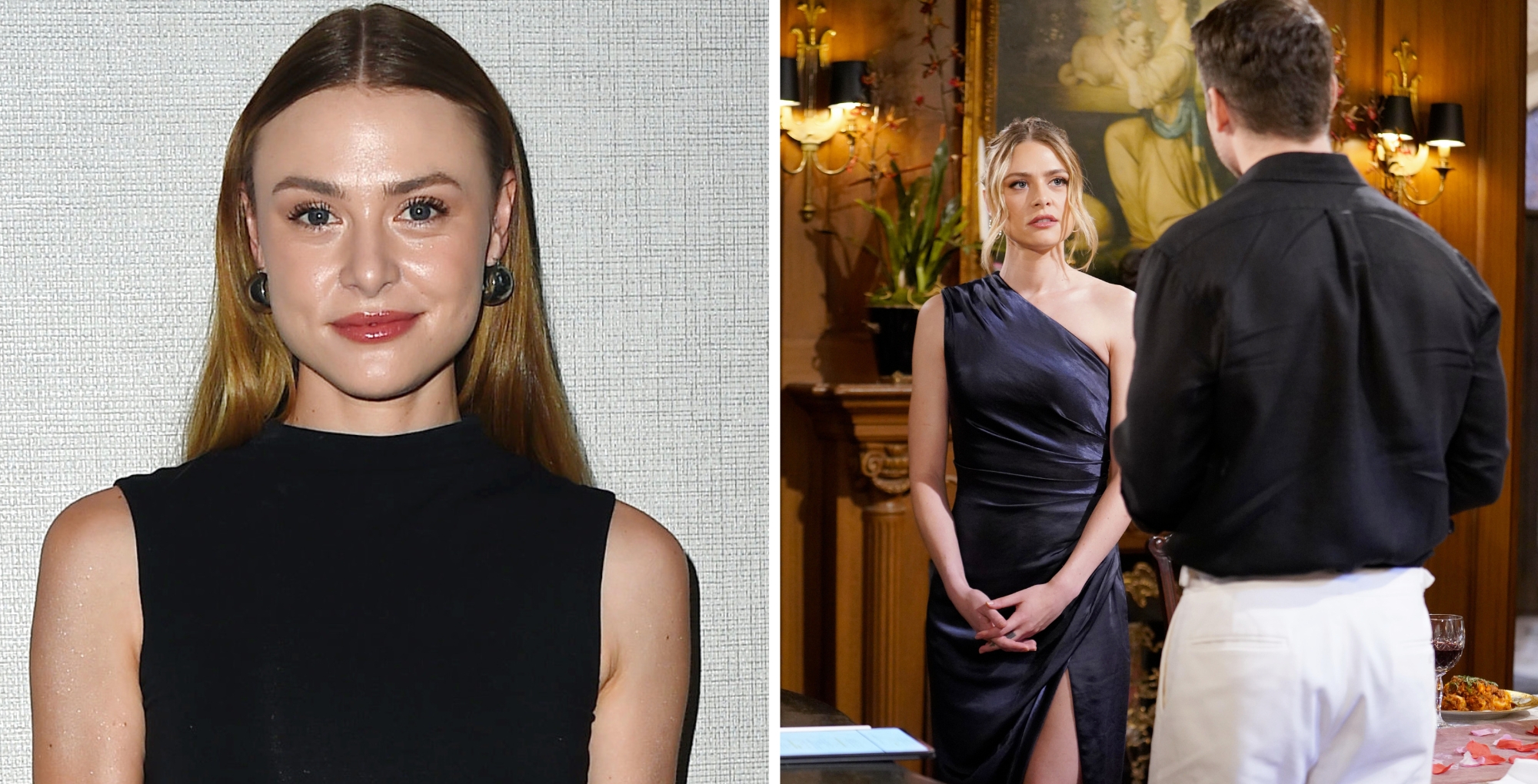 The Young and the Restless actress Hayley Erin, and characters Claire and Kyle.
