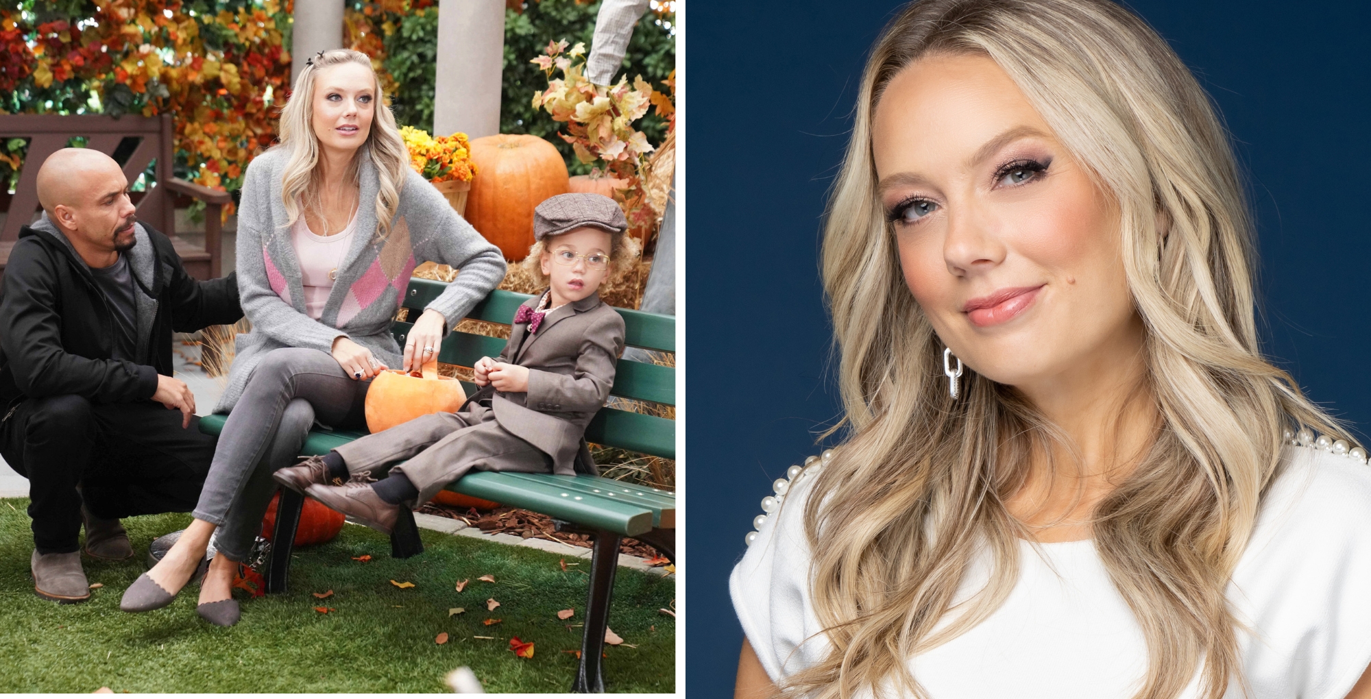 The Young and the Restless characters Devon, Abby Dominic, and actress Melissa Ordway.