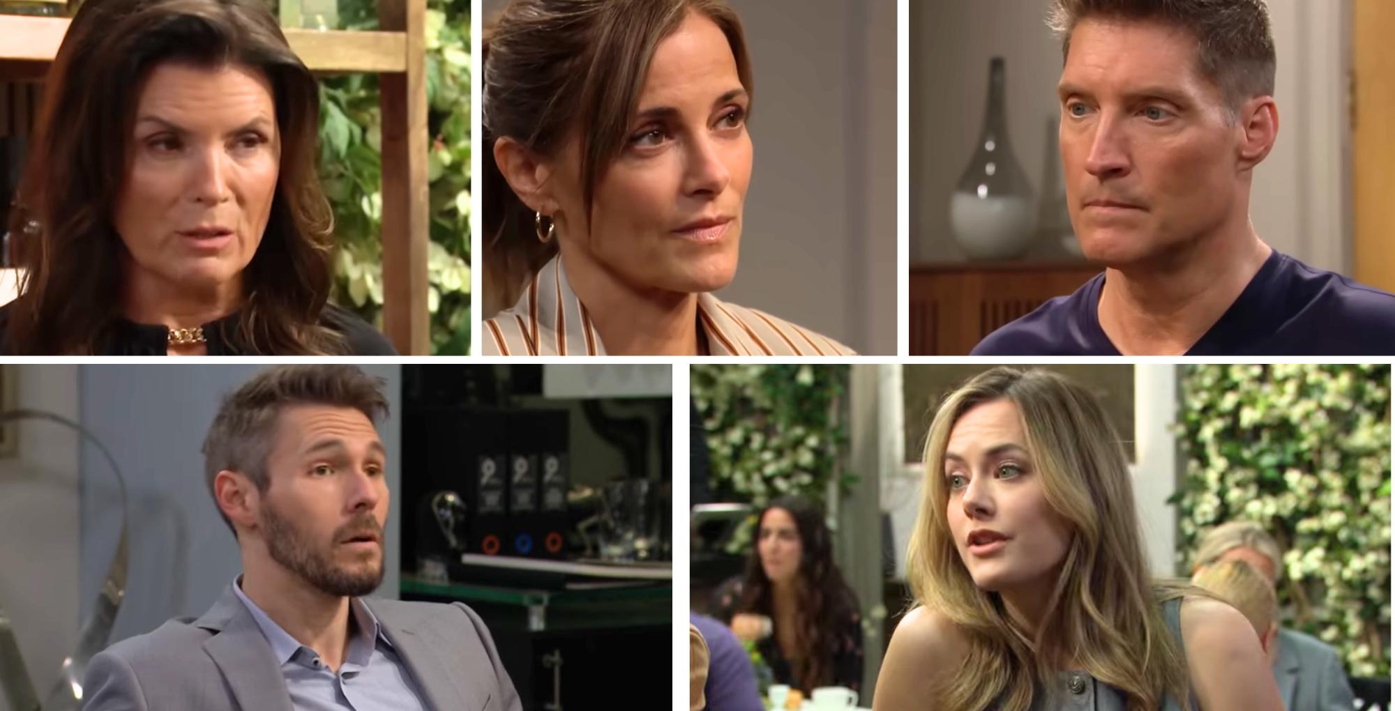 Sheila, Taylor, Deacon, Liam, and Hope on The Bold and the Beautiful.