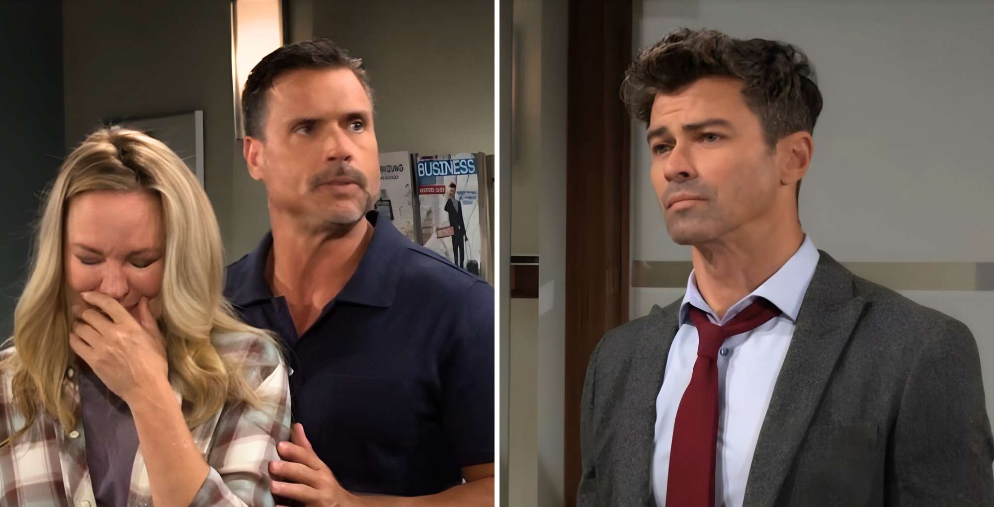 The Rinse Young and the Restless October 16 Sharon, Nick, and Detective Burrow.