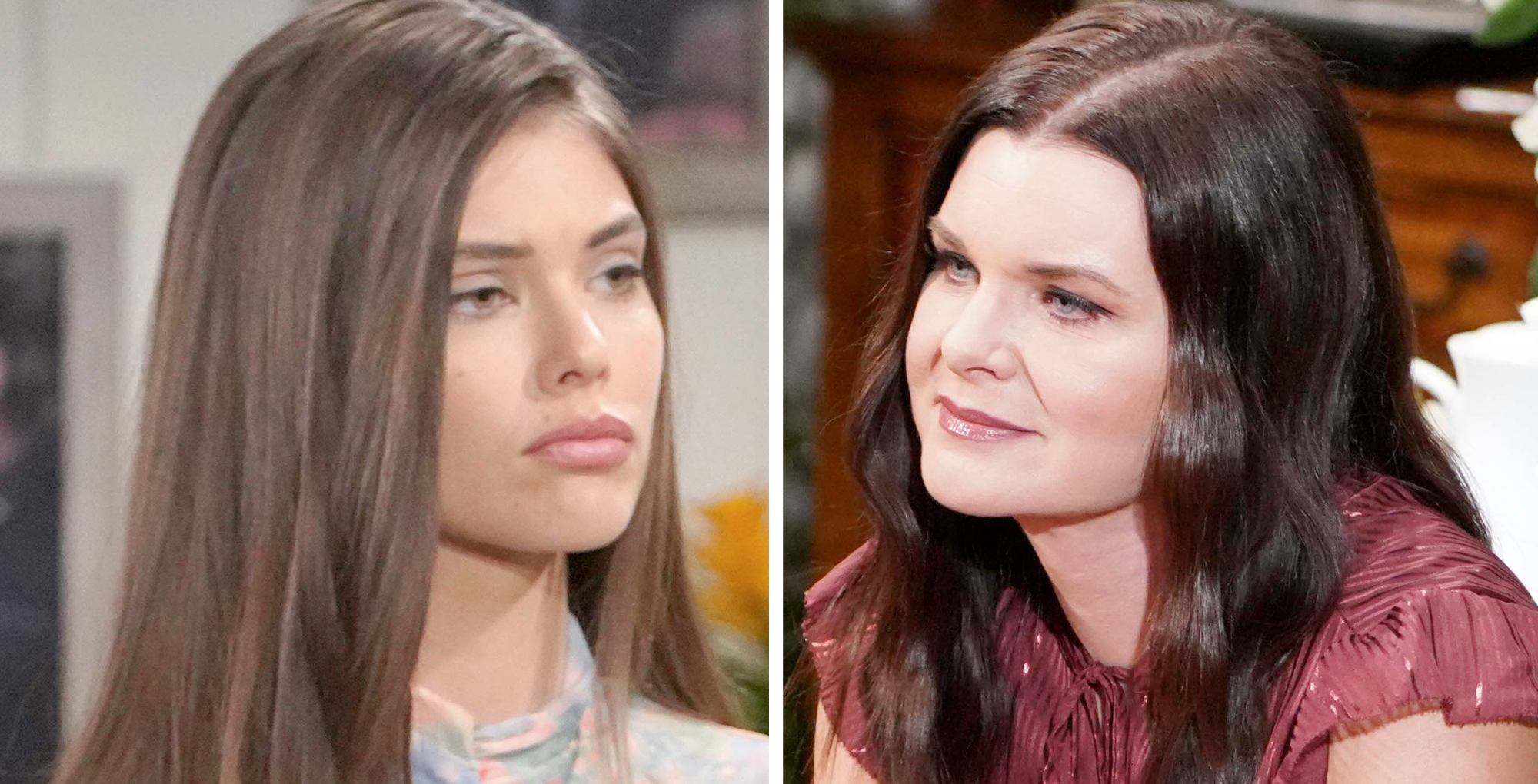 Laneya Grace as Electra Forrester and Heather Tom as Katie Logan. Bold and the Beautiful.