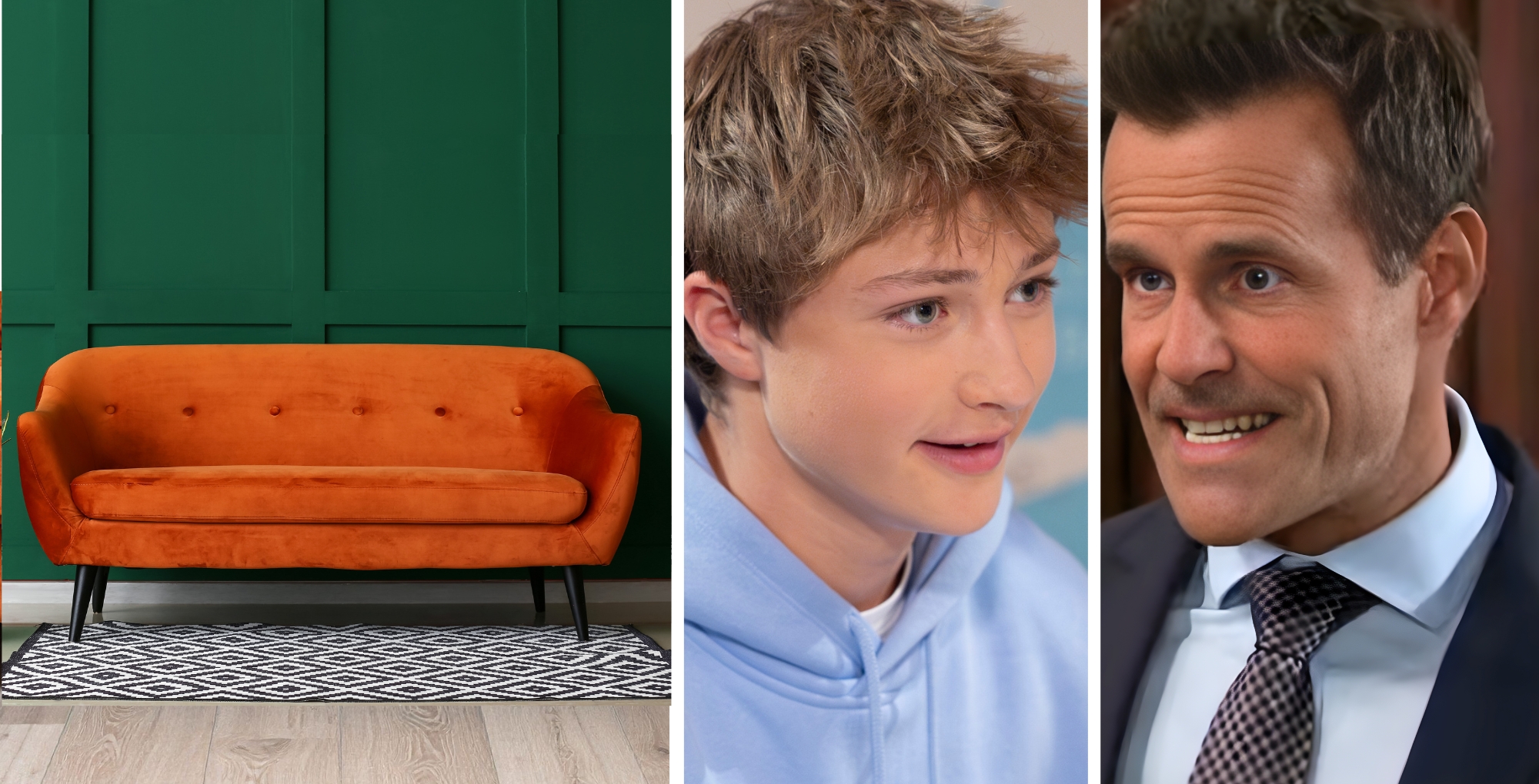Orange couch, General Hospital's Danny and Drew.