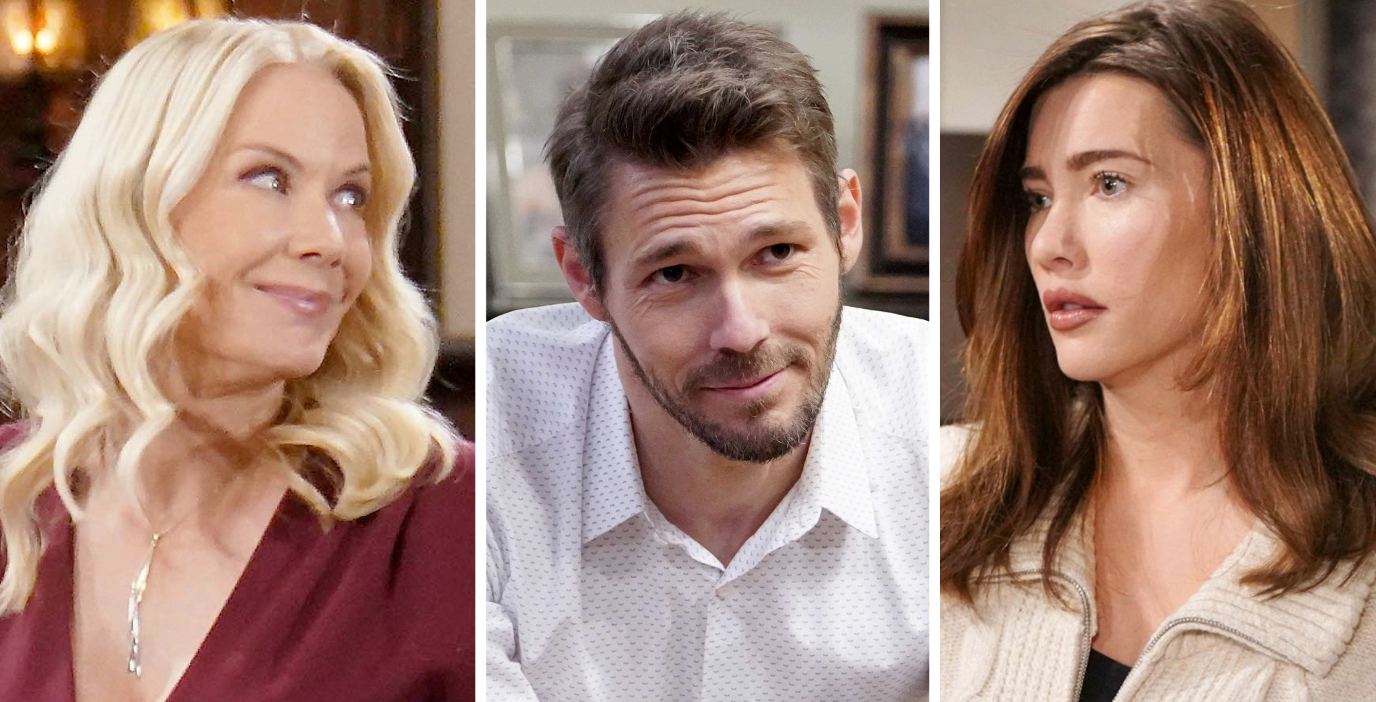 The Bold and the Beautiful characters Brooke, Liam, and Steffy.