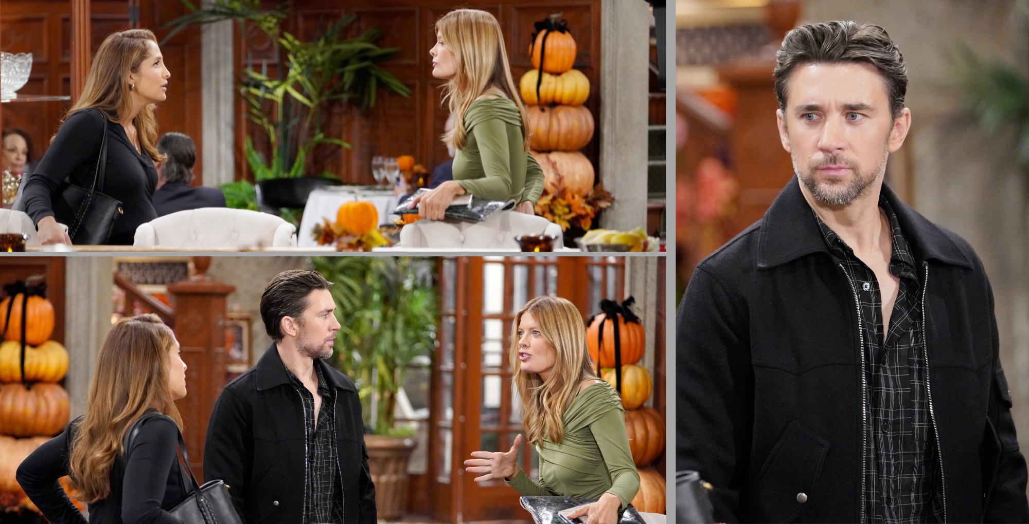 Y&R Spoilers Photo Preview December 1 Cane, Lily, and Phyllis.