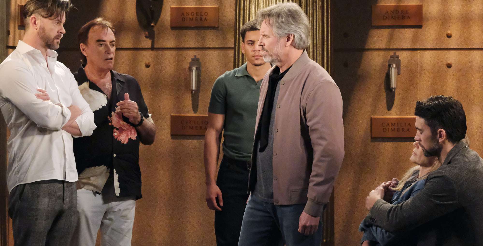 Days of our Lives December 22 EJ, Tony, Theo, Peter, Kristen, and Chad in the DiMera crypt.