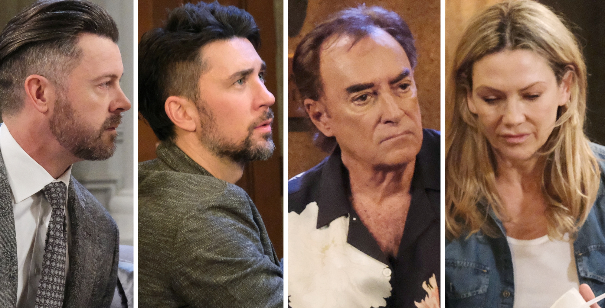 Days of our Lives Spoilers for Tuesday, December 9 EJ, Chad, Tony, and Kristen look concerned.