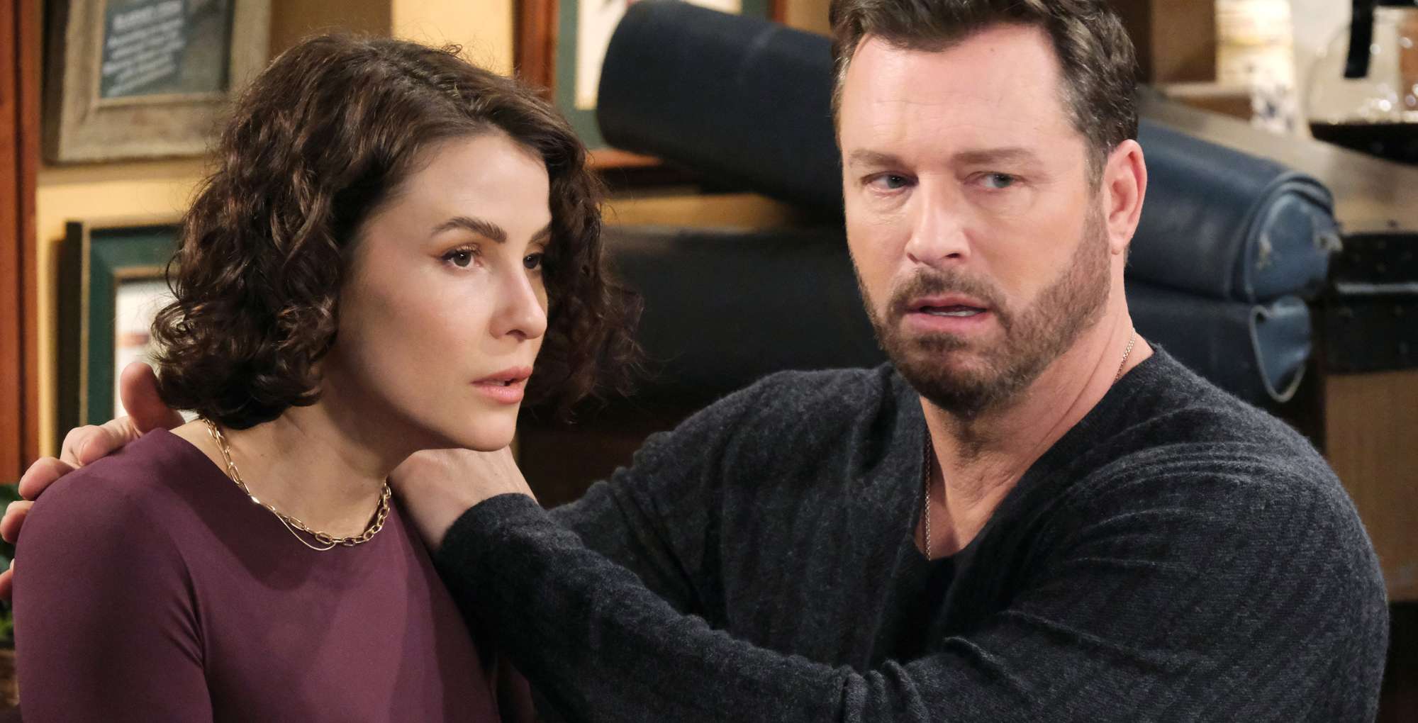 Sarah and Brady look upset on Days of our Lives.