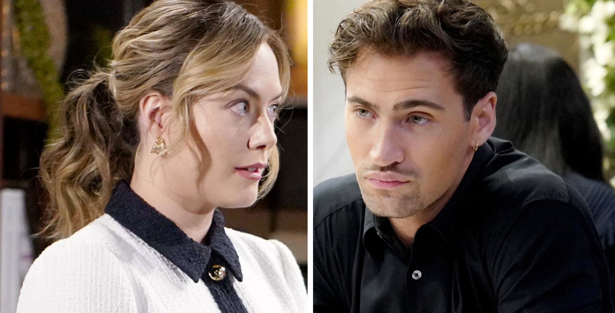 Annika Noelle as Hope Logan and Harrison Cone as Deke Sharpe on Bold and the Beautiful