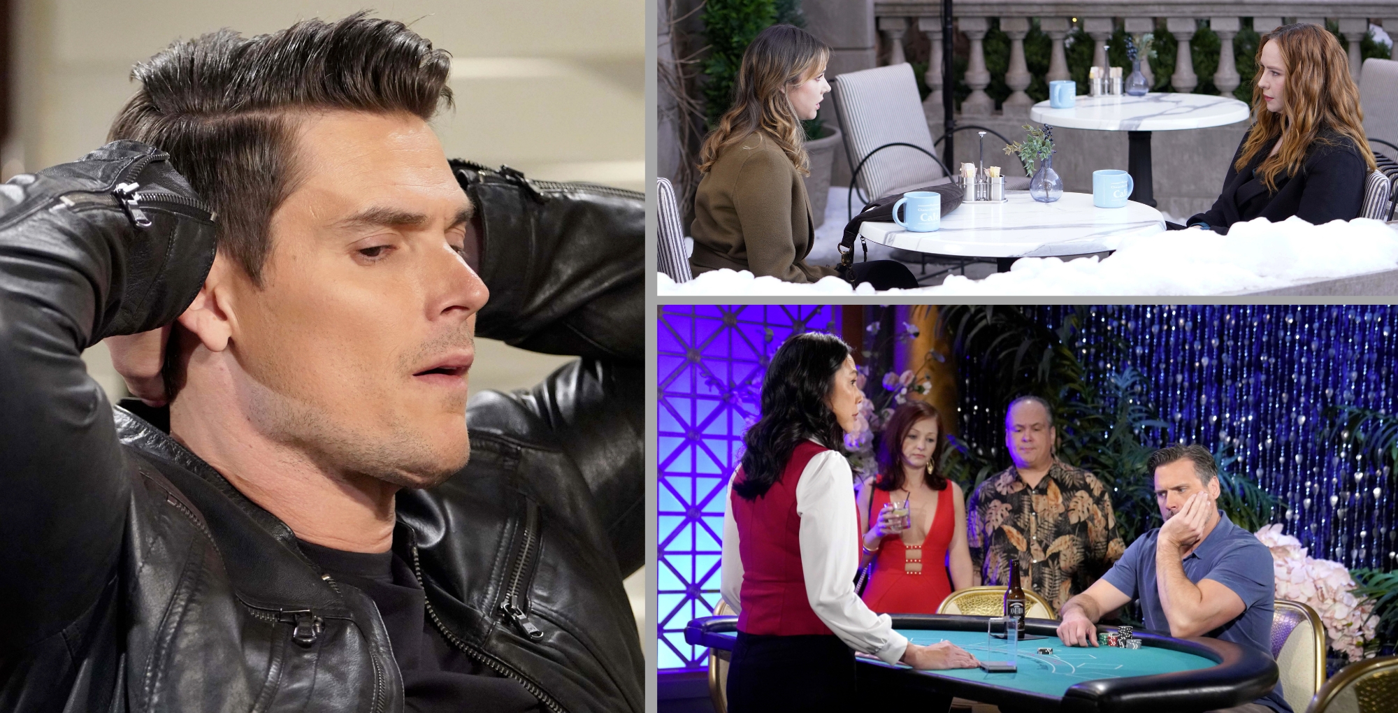 Adam, Mariah, Tessa, and Nick of The Young and the Restless in photos for the Tuesday, March 24 2026 episode.